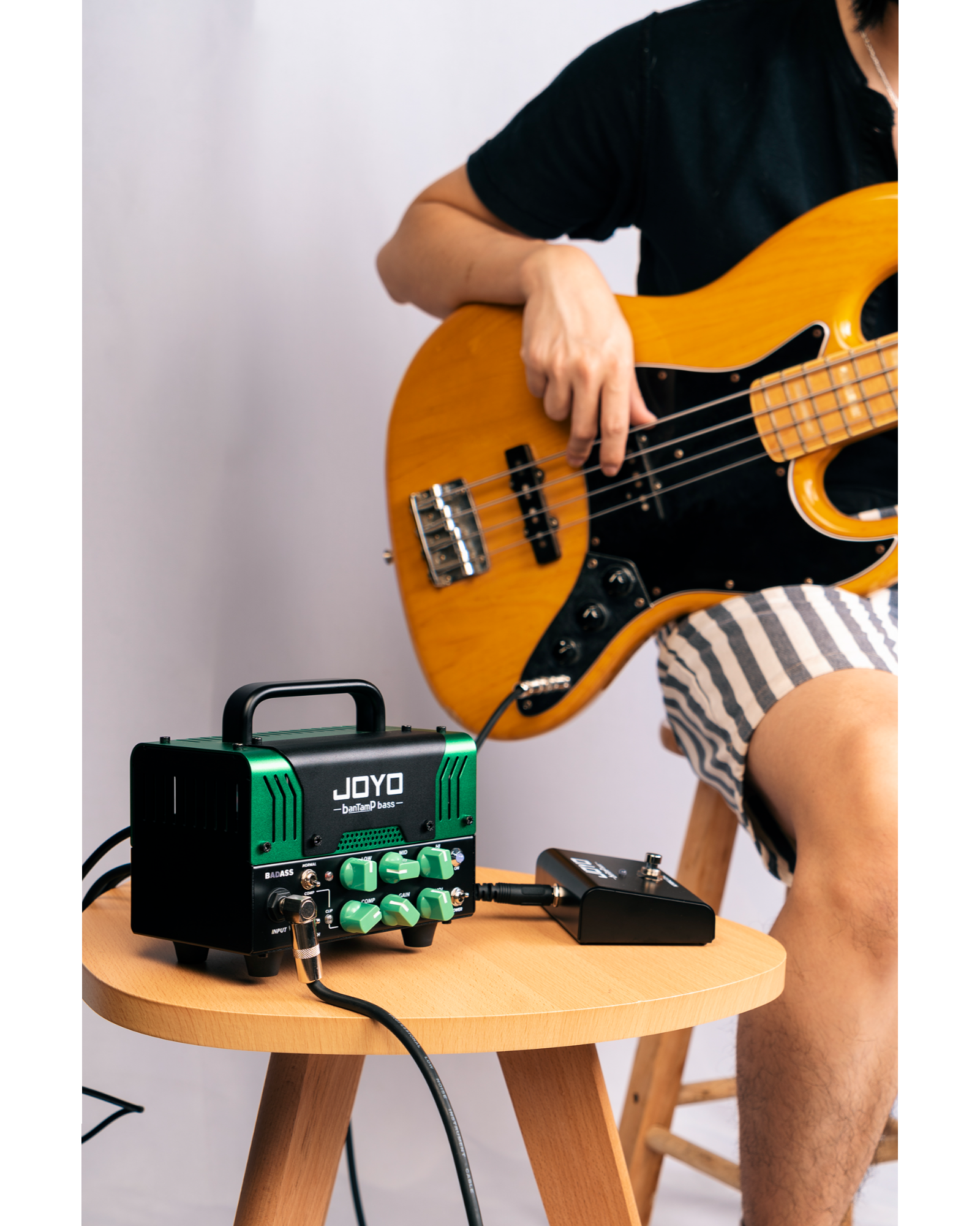 Joyo BadASS BanTamP Bass Hybrid Tube Amp Head w/ Included Footswitch & 3-Band EQ - BADASS