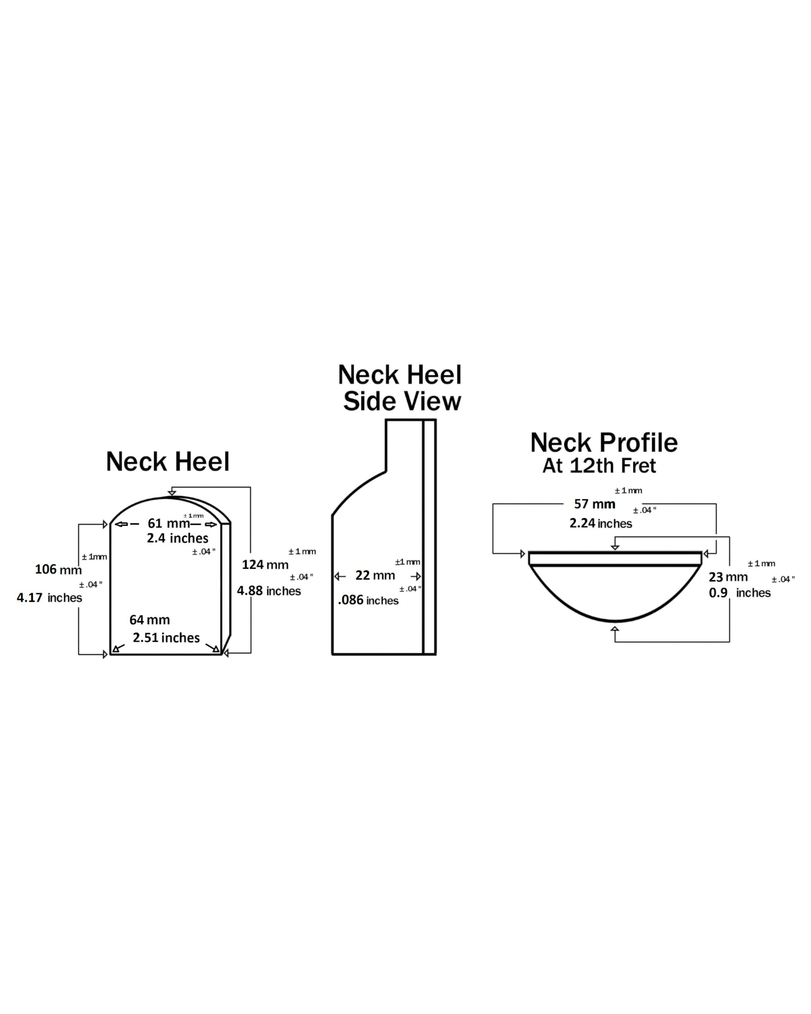 Haze Electric Bass Replacement Neck | Model HSPB1910GNS1W | Natural Finish