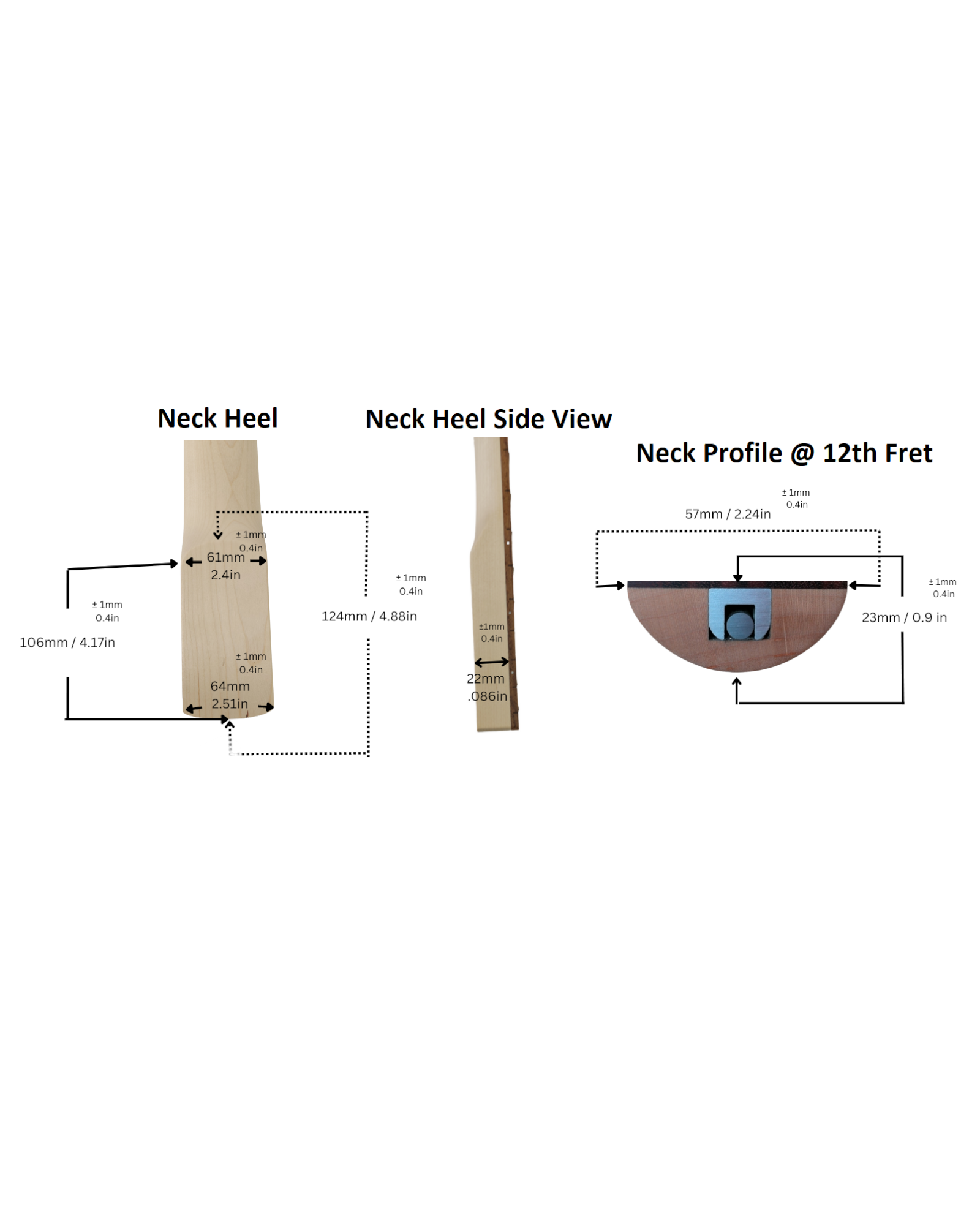 Haze Electric Bass Replacement Neck | Model HSPB1910GNS1W | Natural Finish