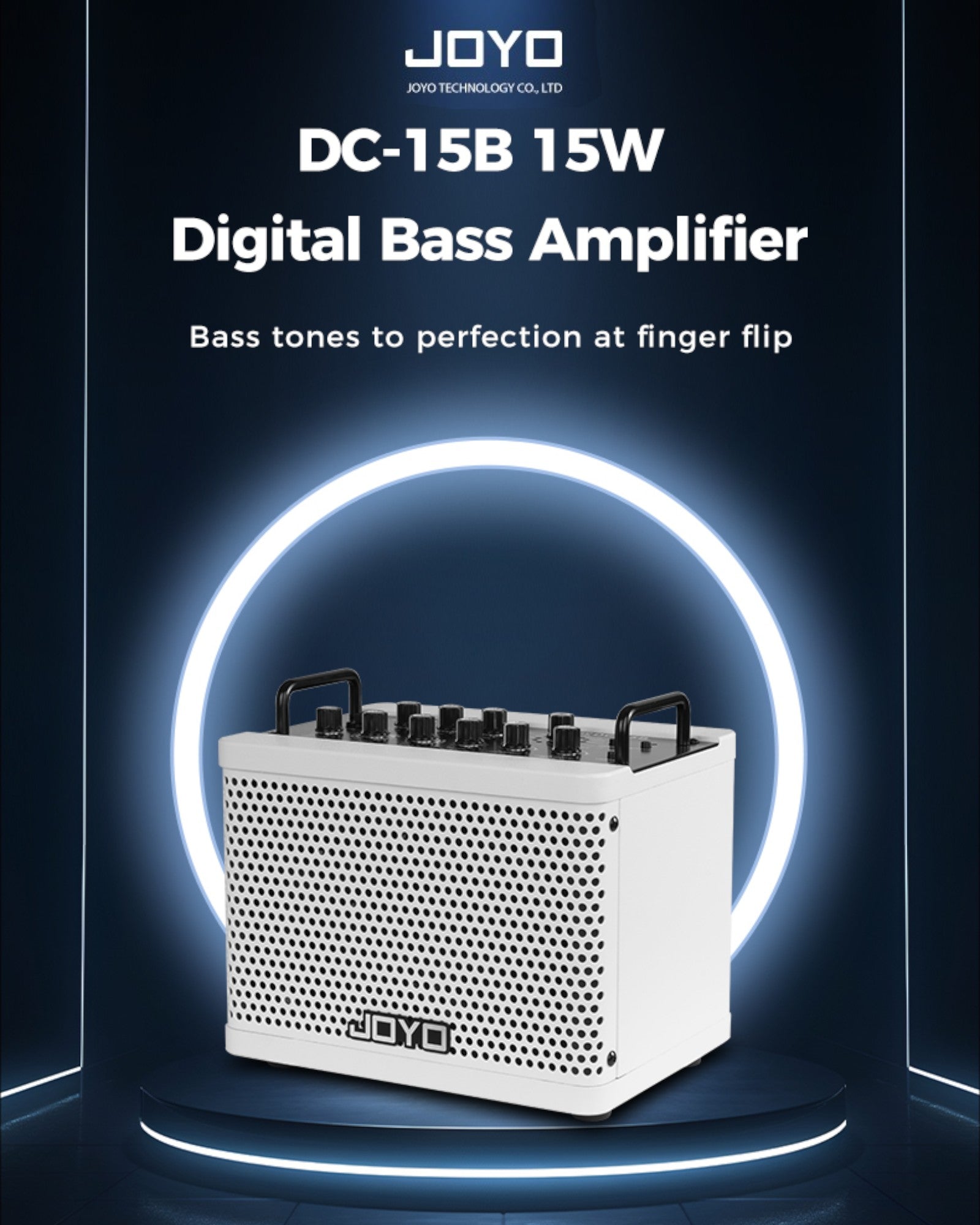 Joyo 15W Portable Digital Amp for Bass Guitar w/ Built-In Effects & Drum Machine - DC15B