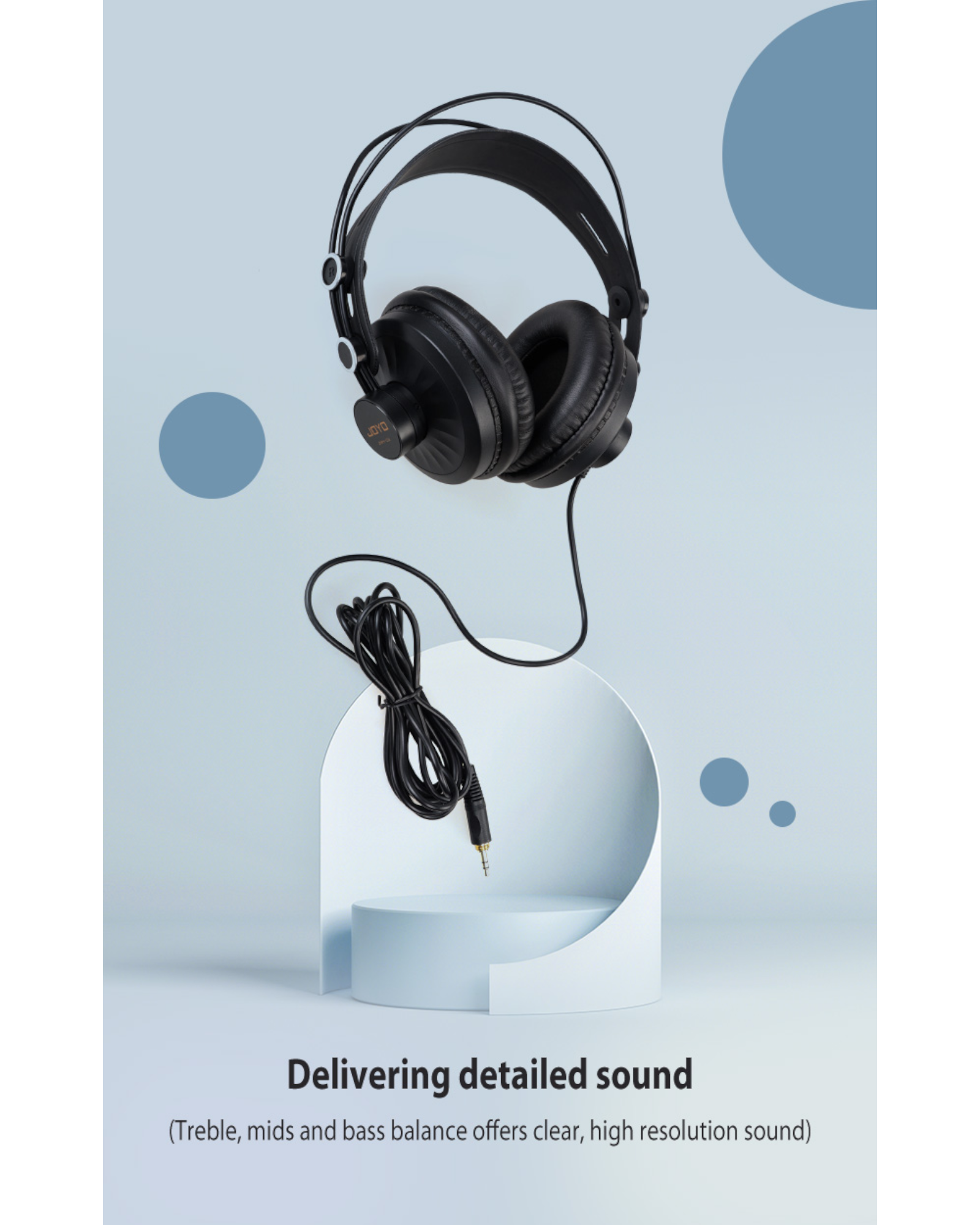 Joyo Comfort Monitor Headphones w/ Built-In Cable & Self-Adjusting Design - JMH02