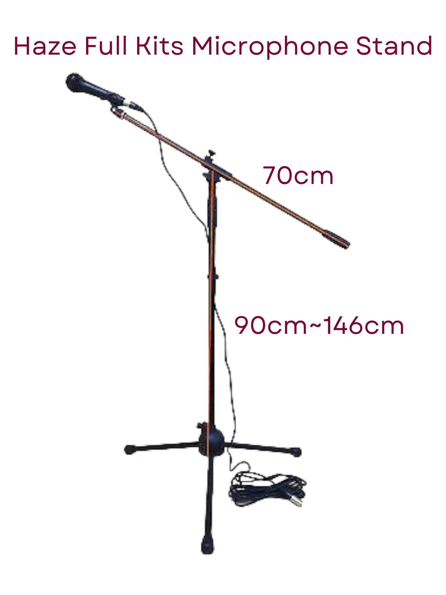 Haze MS1 Microphone Performer Package - Microphone, Mic Stand, 6m XLR Cable, Mic Clip & Carry Bag