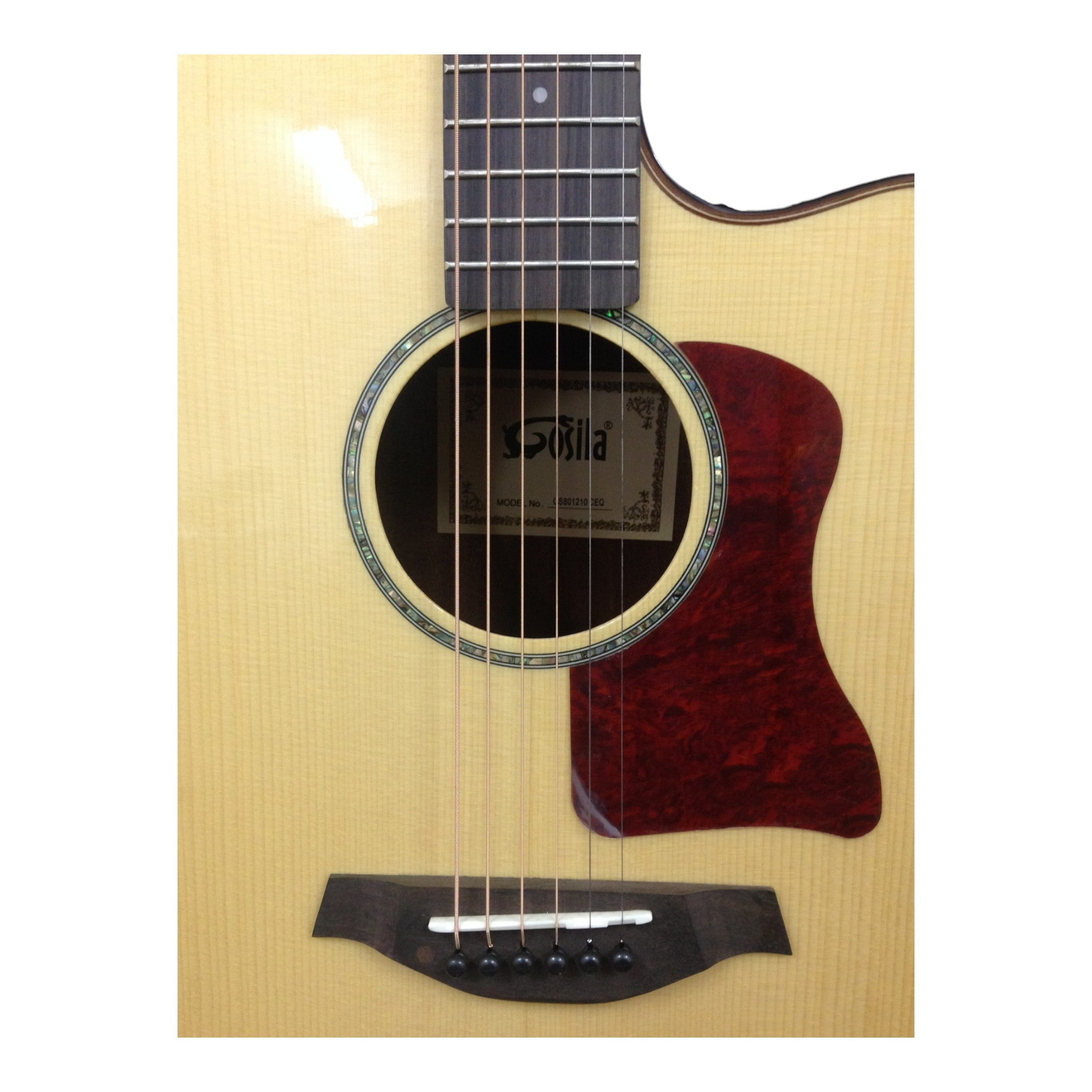 Gosila CS801210CEQ Solid Spruce Top Fishman Pickup/Tuner Cutaway Acoustic Guitar - Natural
