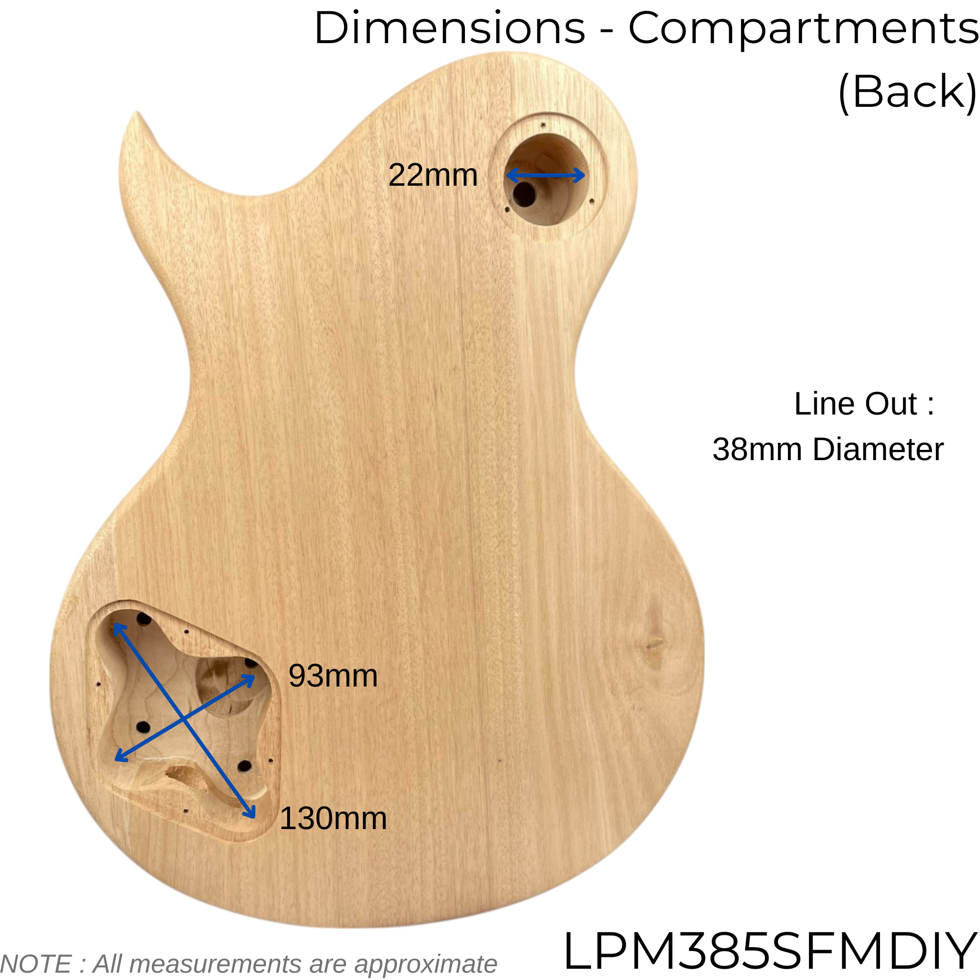 LPM385SFMDIY Solid Flame Maple Top Mahogany HLP H-H Electric Guitar DIY Kit - Complete No-Soldering w/ Ivory Trims & Chrome Hardware