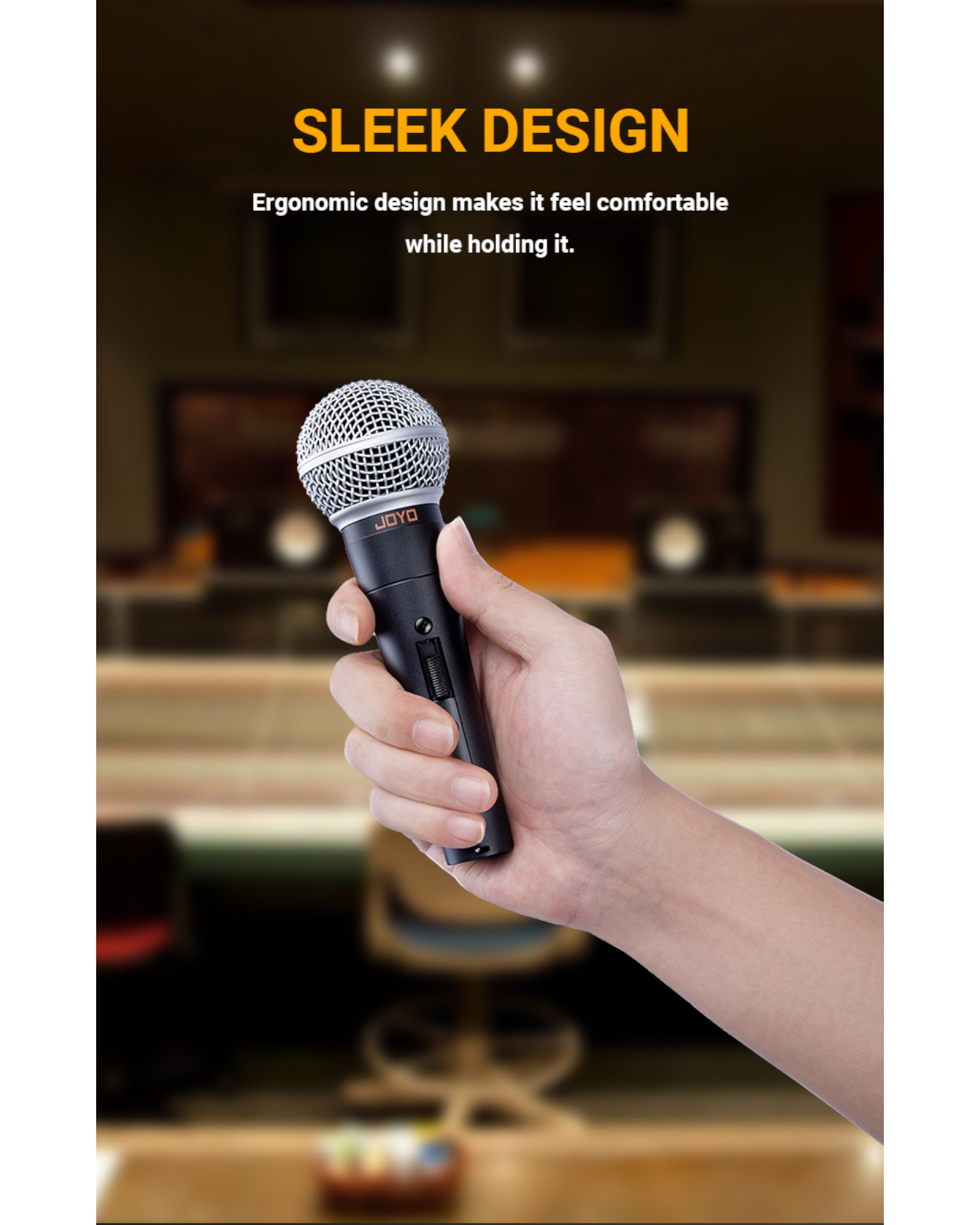 Joyo Professional Dynamic Vocal XLR Microphone w/ 5m Microphone Cable & Hard Carry Case - DM1