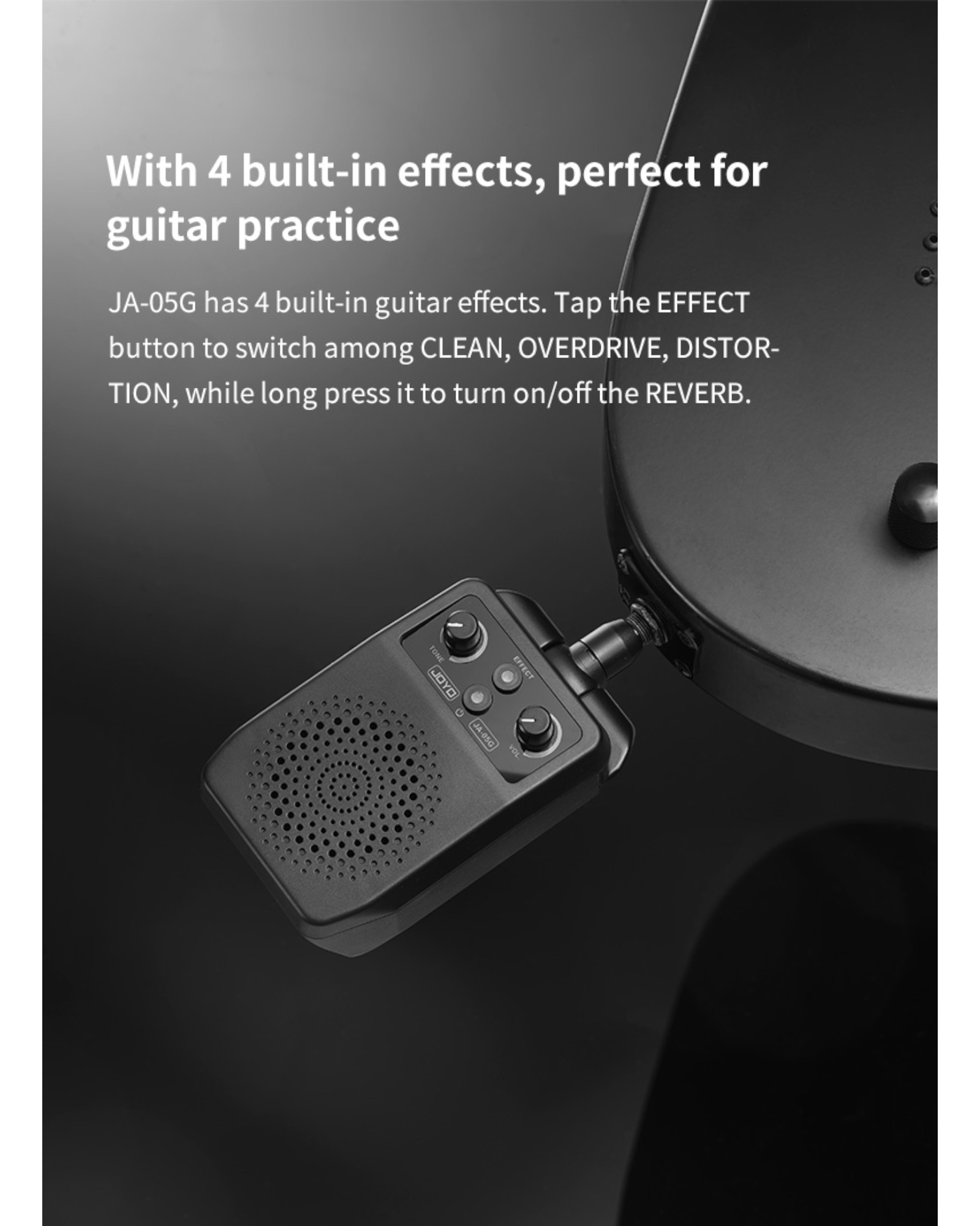 Joyo Plug-and-Play Portable Rechargeable Electric Instrument Mini Amp w/ Built-In Bluetooth & Digital Effects - JA05G