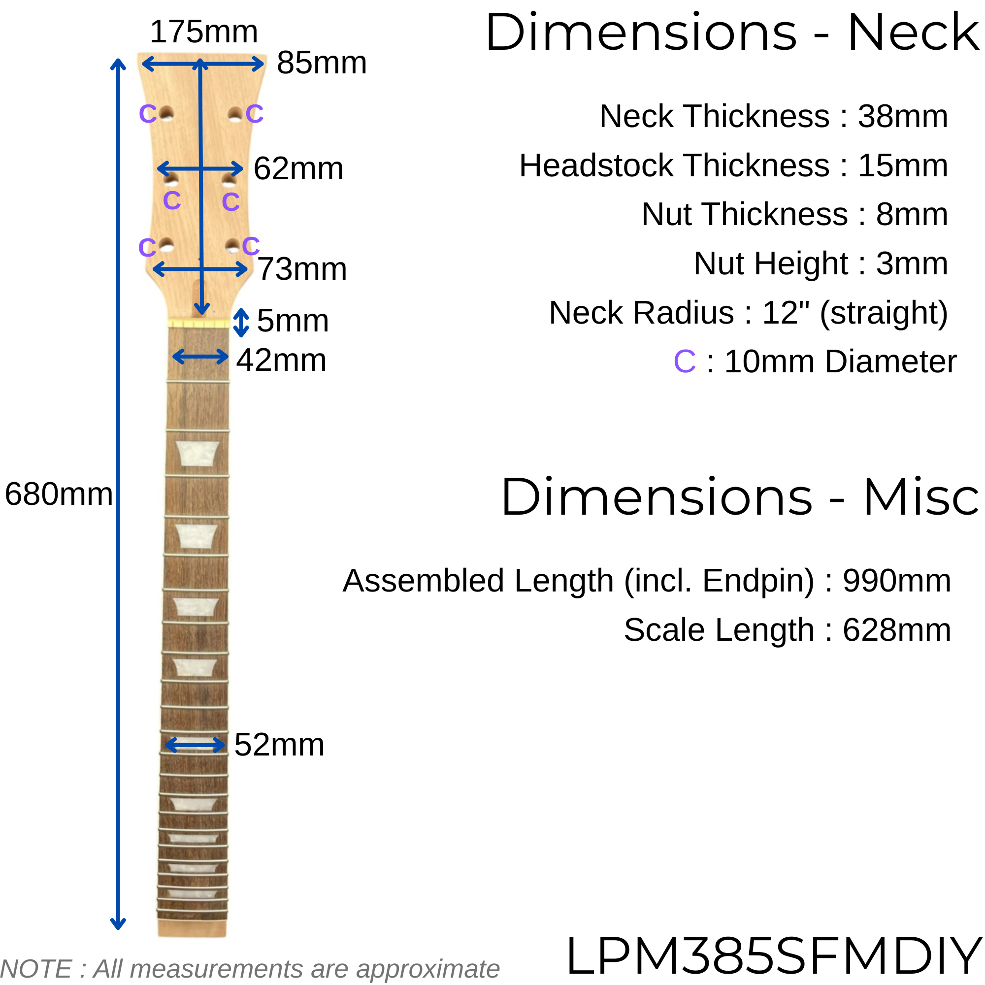 LPM385SFMDIY Solid Flame Maple Top Mahogany HLP H-H Electric Guitar DIY Kit - Complete No-Soldering w/ Ivory Trims & Chrome Hardware