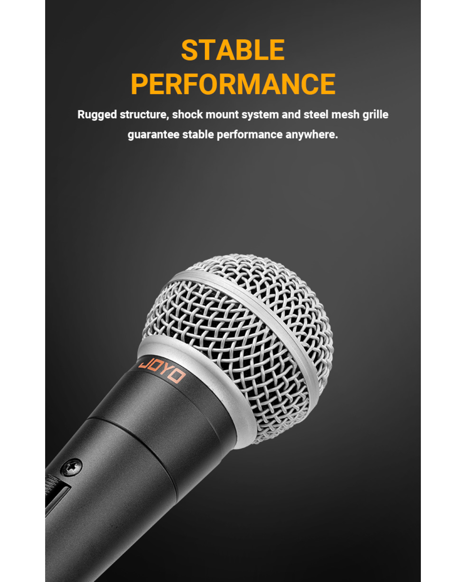 Joyo Professional Dynamic Vocal XLR Microphone w/ 5m Microphone Cable & Hard Carry Case - DM1