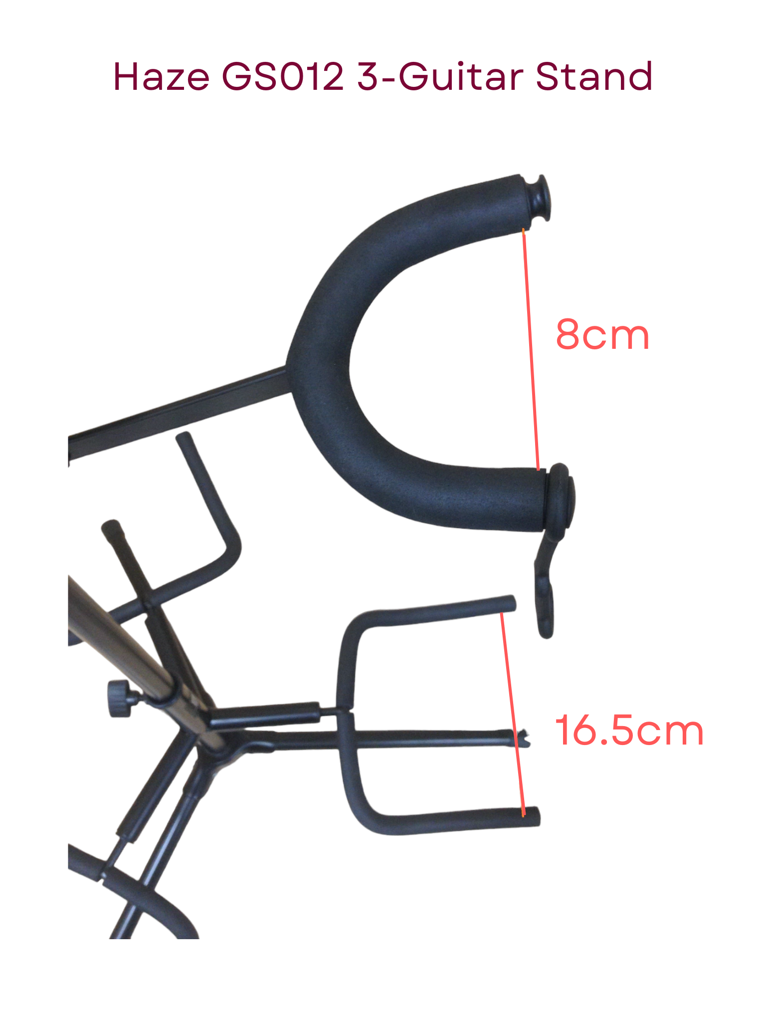 Haze GS012 Metal-Rubber Tripod 3-Guitar Stand