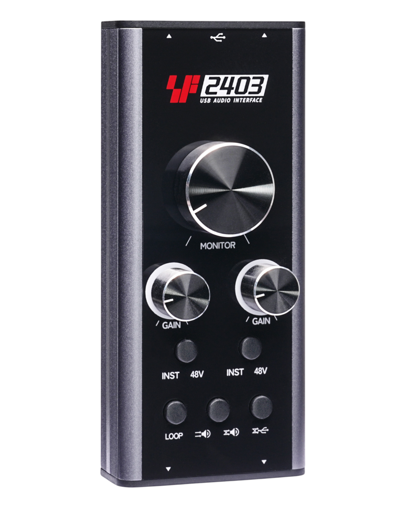 Simplefly Analog Dual-Channel 24bit/192kHz AD/DA Converter USB-C Audio Interface w/ 48V Phantom Power Supply & Loopback Function - SF2403