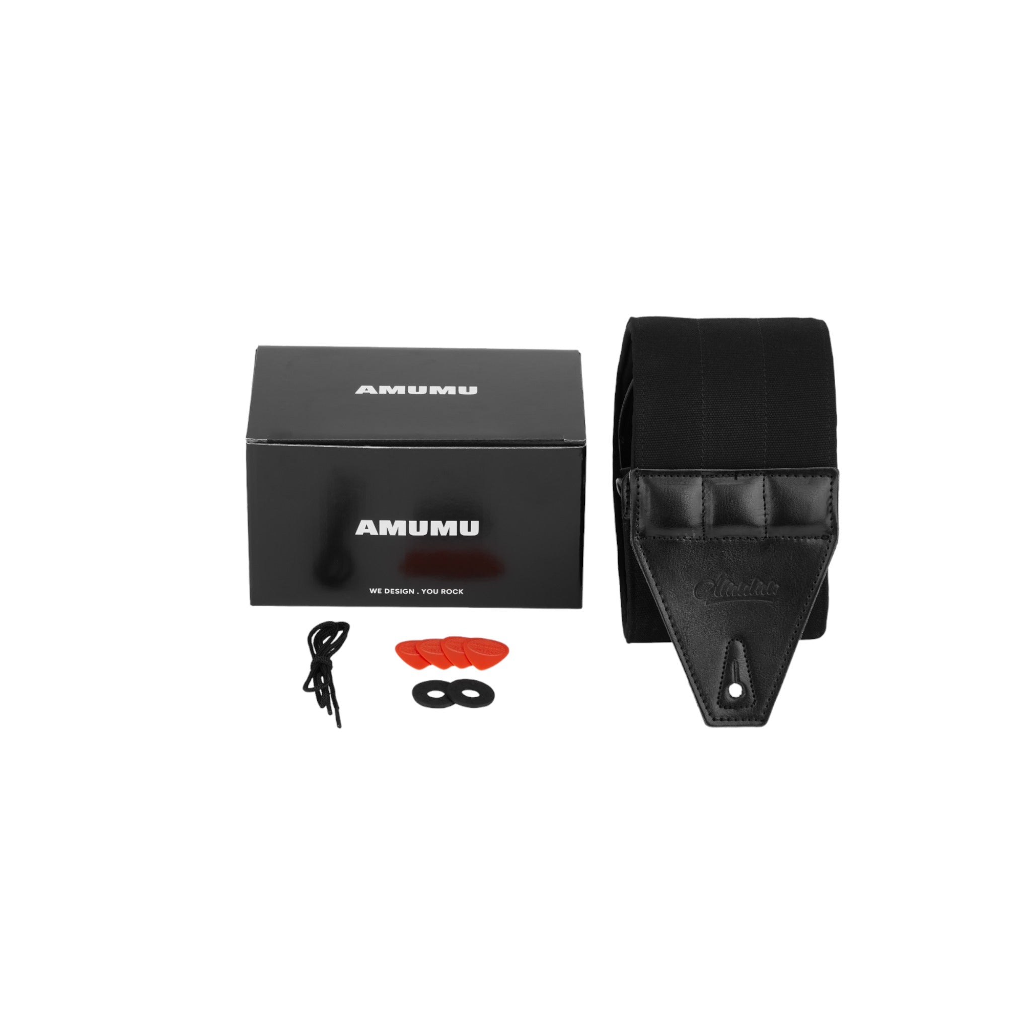 Amumu AIRAFT™ 4" Air Cell Padded Bass & Guitar Strap Black - AIRAFT4INBLKCVSTD