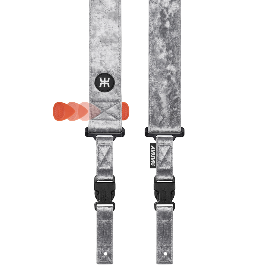 AMUMU® SNAPLOCK™ Pro Velvet Silver Guitar Strap - Ultimate Security & Durability for Dynamic Performance
