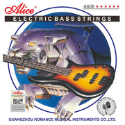 Alice A606M4 Electric Bass Guitar Strings Medium - 4 strings + 3 Picks