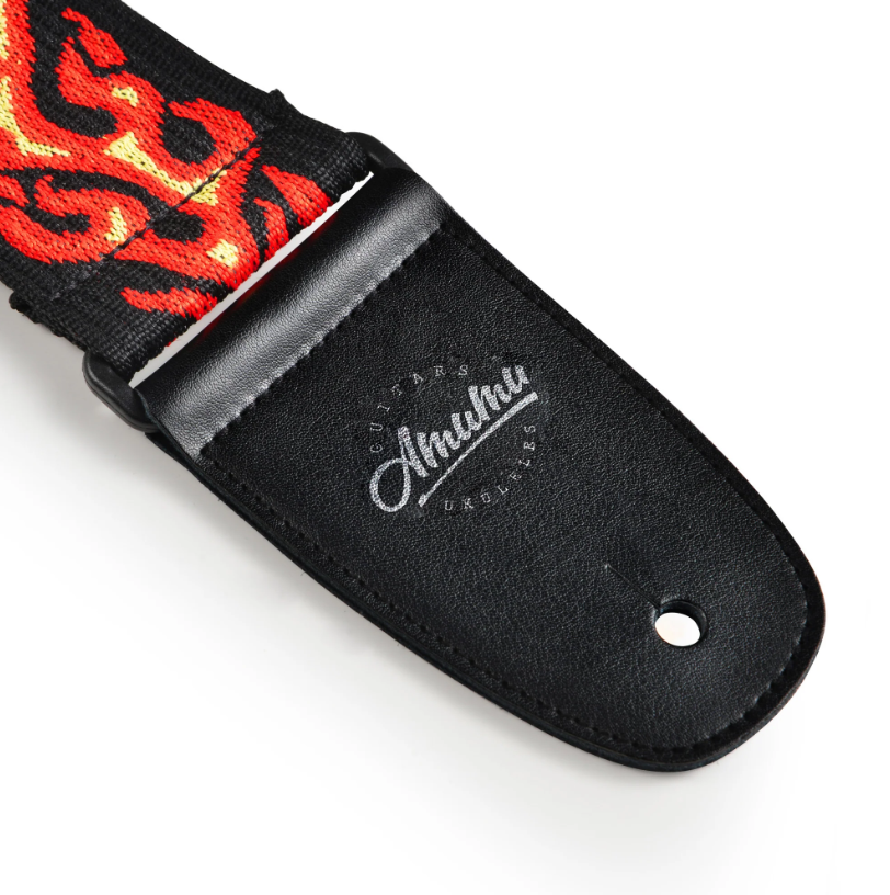 Amumu PET03J Red Flame Guitar Strap