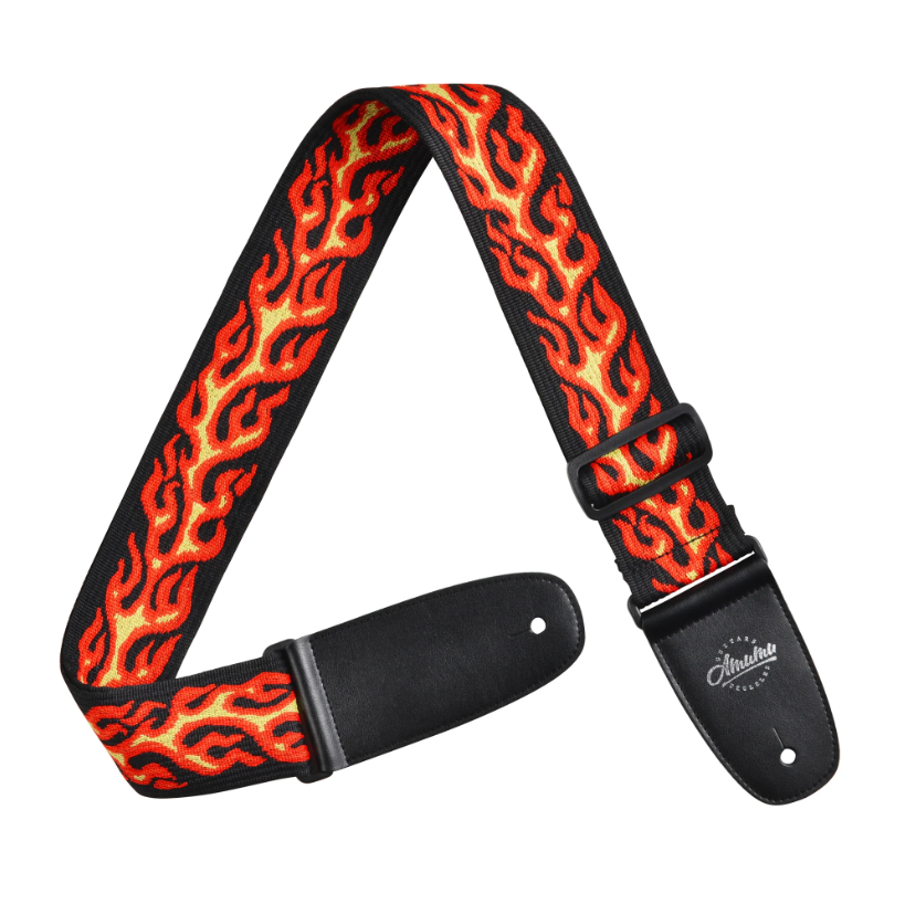 Amumu PET03J Red Flame Guitar Strap