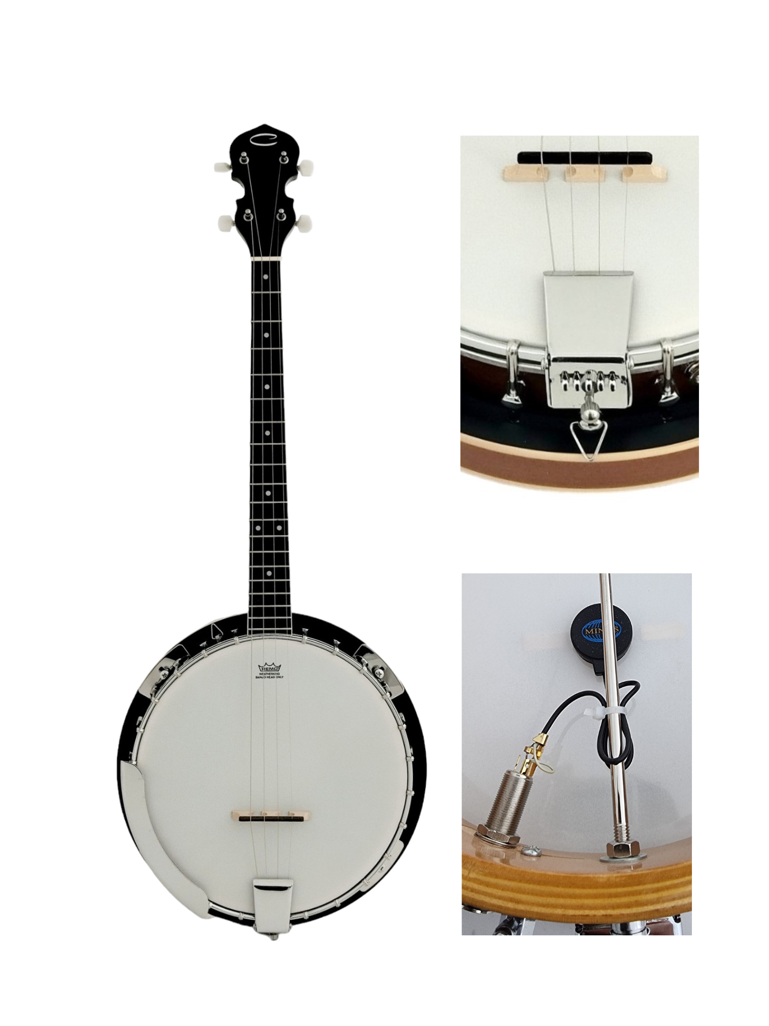 Caraya 4-String Mahogany Body Resonator Tenor Banjo with 19 fret - Natural BJ004EQ2