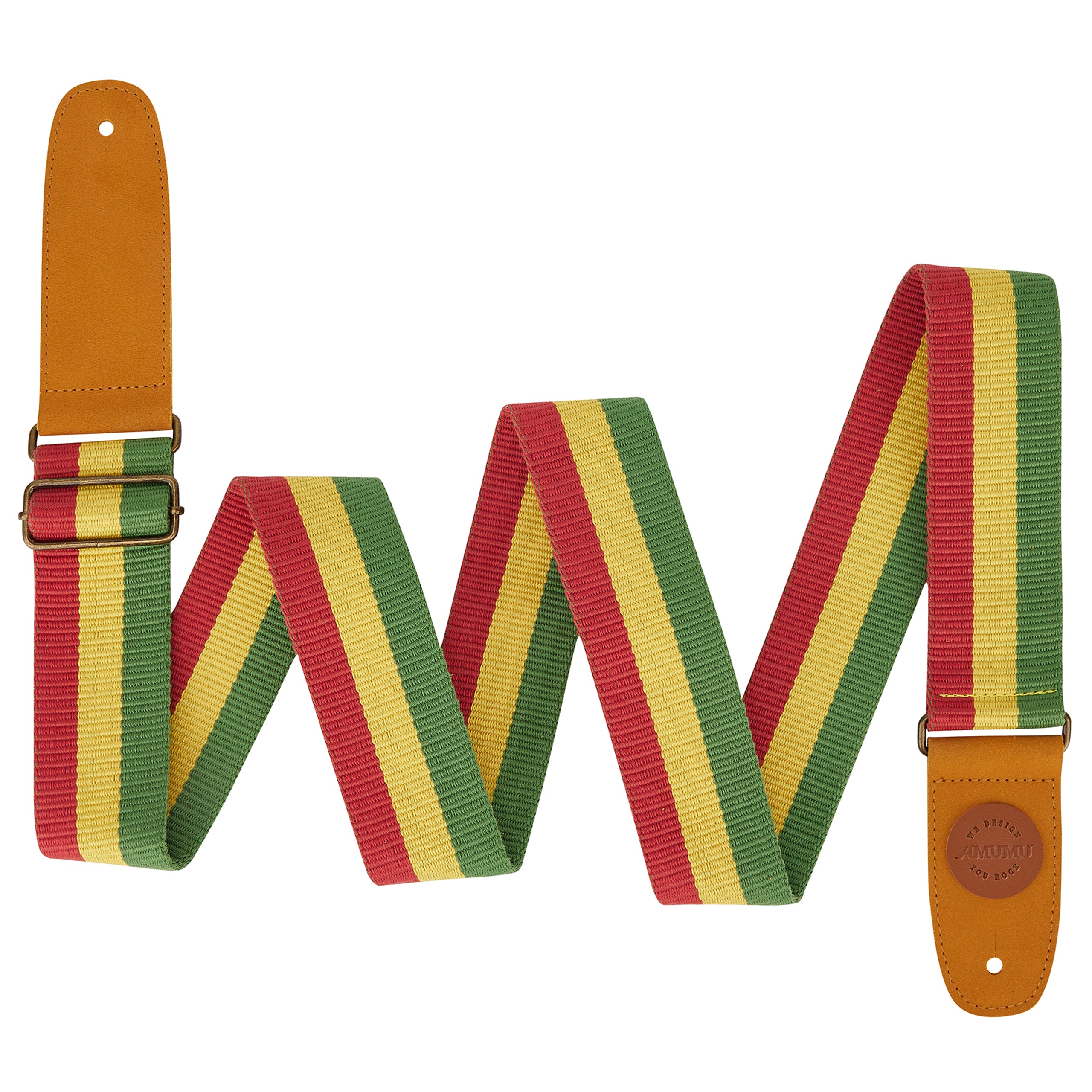 Amumu CO02WRG Reggae Guitar Strap Jamaica Rasta Cotton