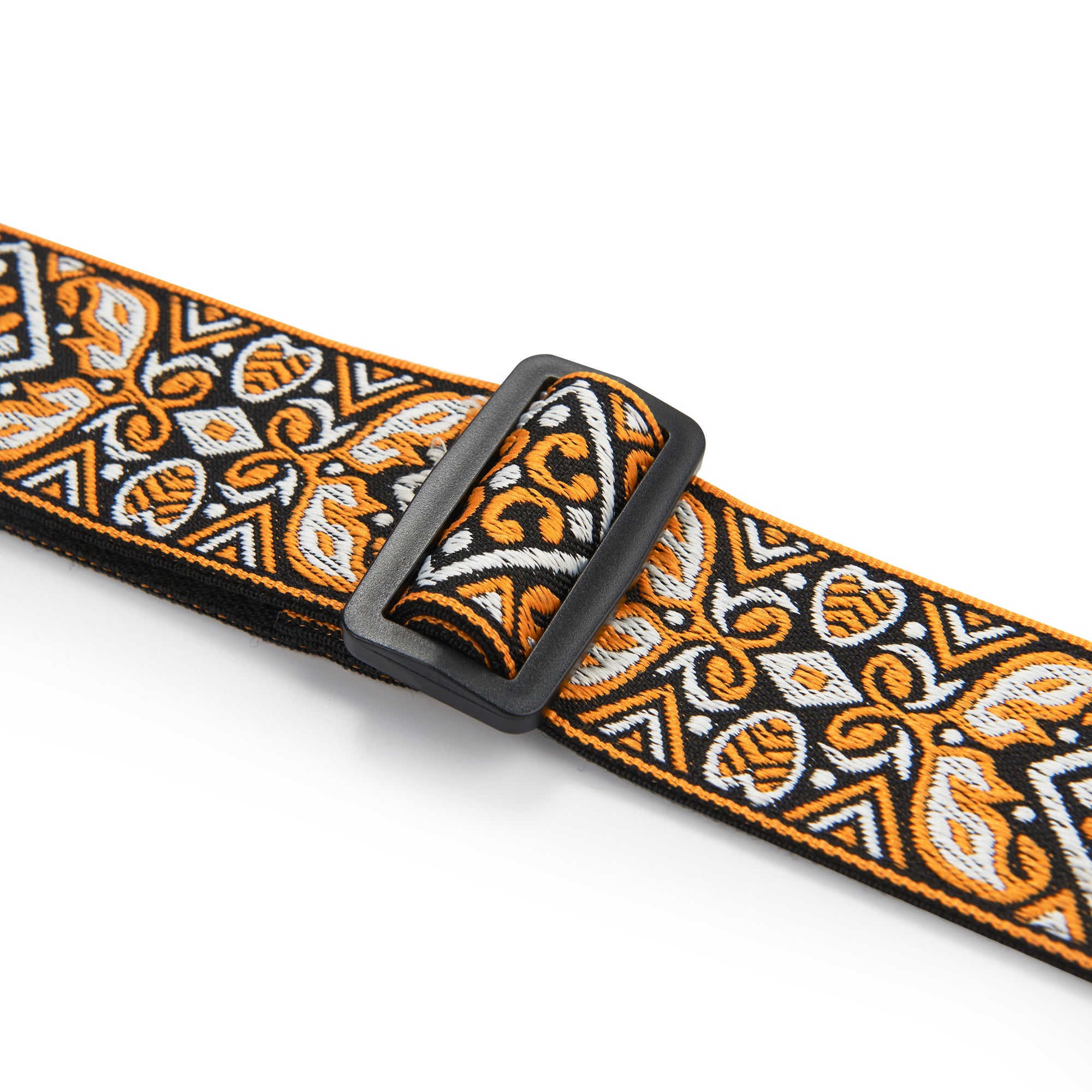 Amumu CO09JYL Vintage Embroidery Guitar Strap Orange Cotton