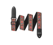 Amumu CO11JRD Vintage Embroidery Guitar Strap Red Cotton