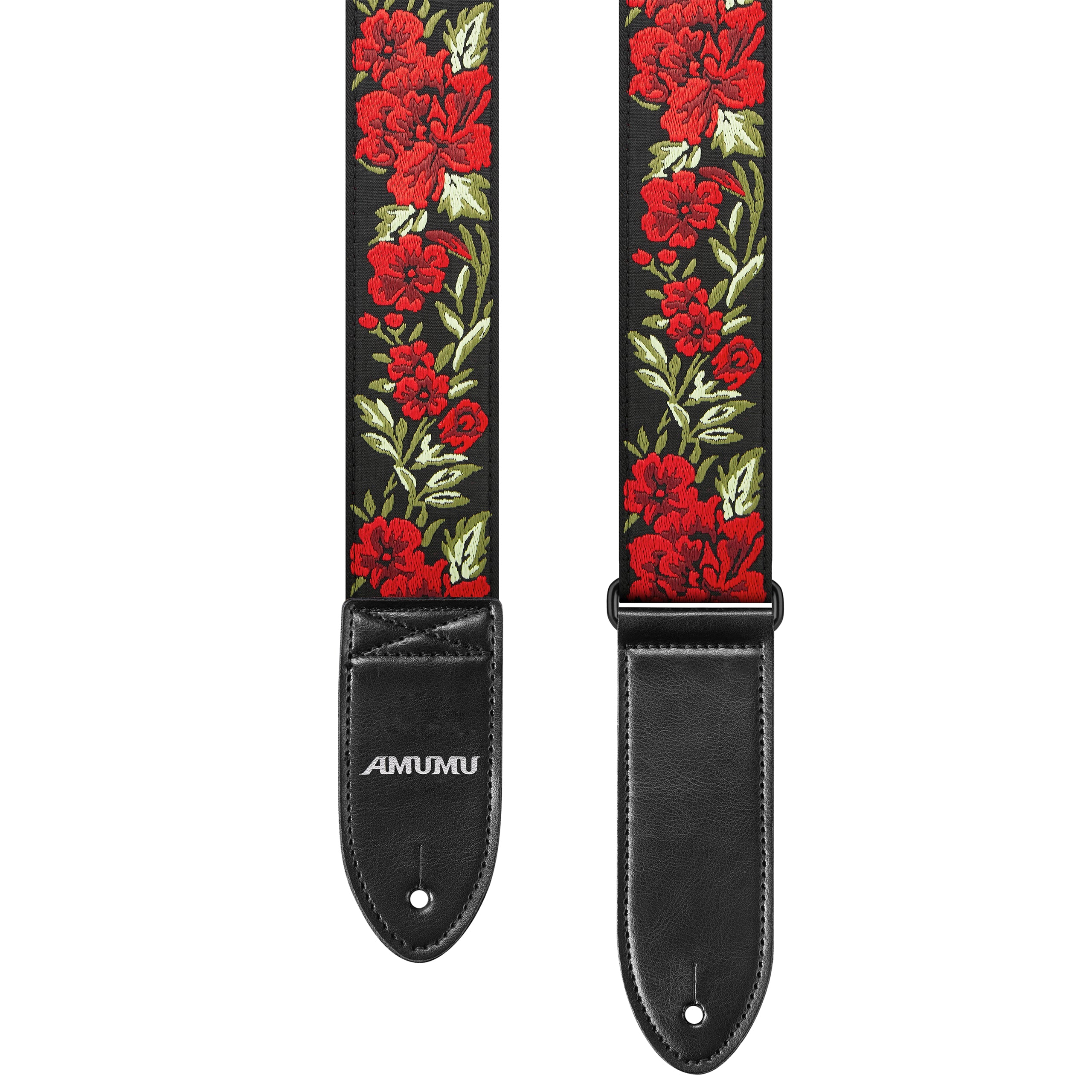 Amumu CO22JRD Rose Flower Guitar Strap