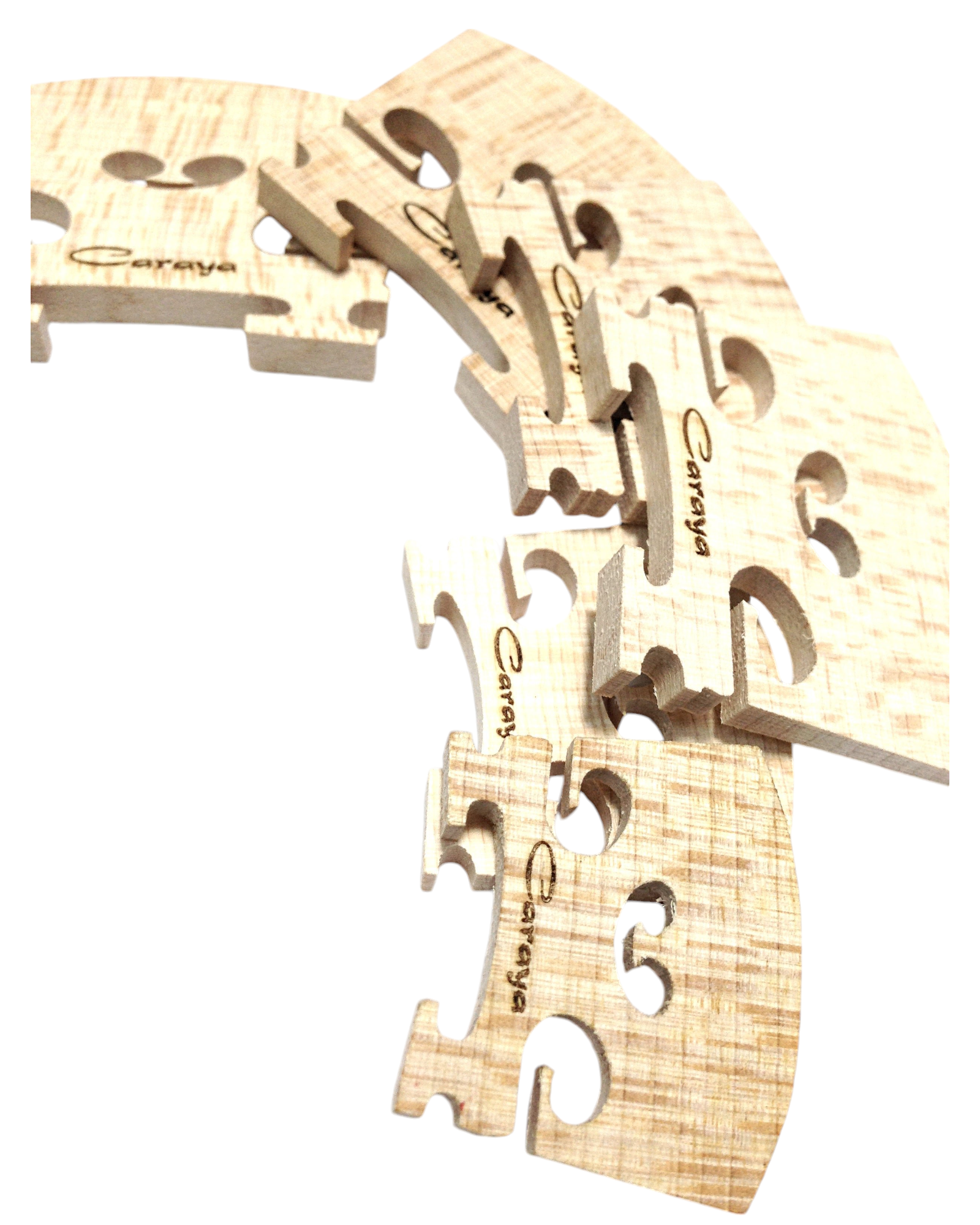 Caraya CVB06 Maple Wood Violin Bridge - 4/4, 3/4, 1/2, 1/4, 1/8, 1/16