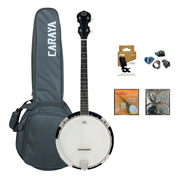 Caraya 4-String Mahogany Body Resonator Tenor Banjo - Natural BJ004