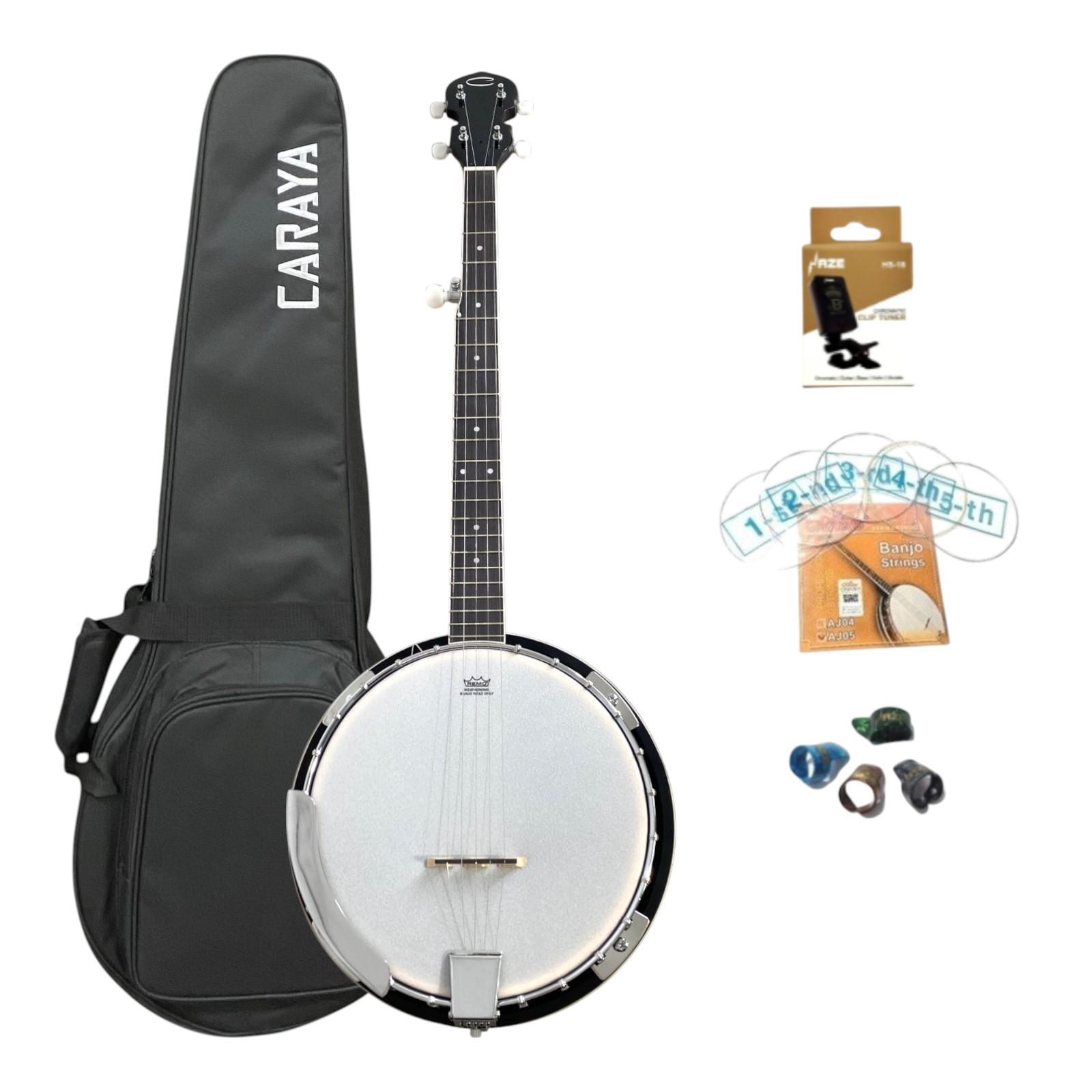 Caraya 5-String Mahogany Body Resonator Banjo - Natural BJ005