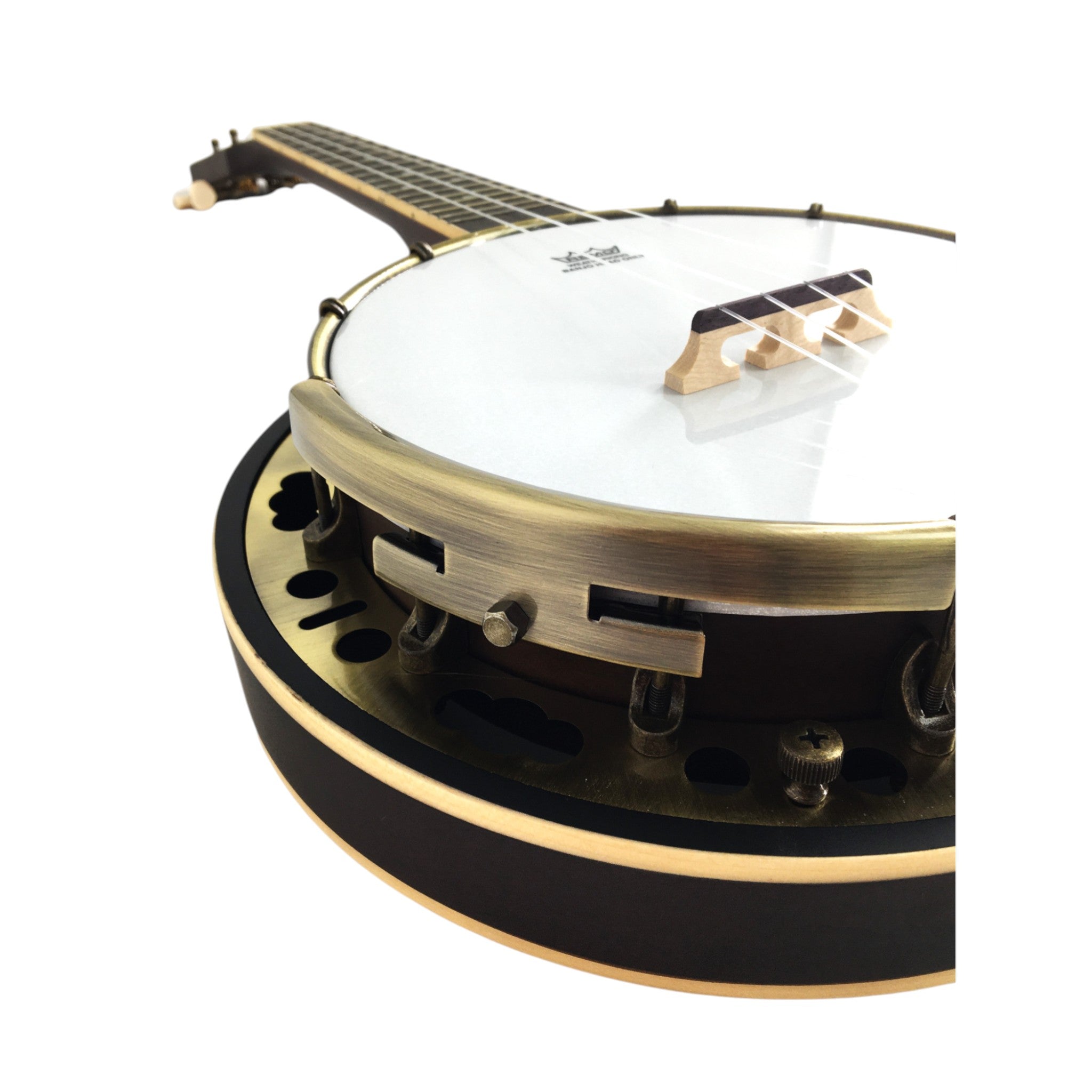 Caraya 4-String Maple Body Resonator Banjolele - Natural SBJUK118 + Stand