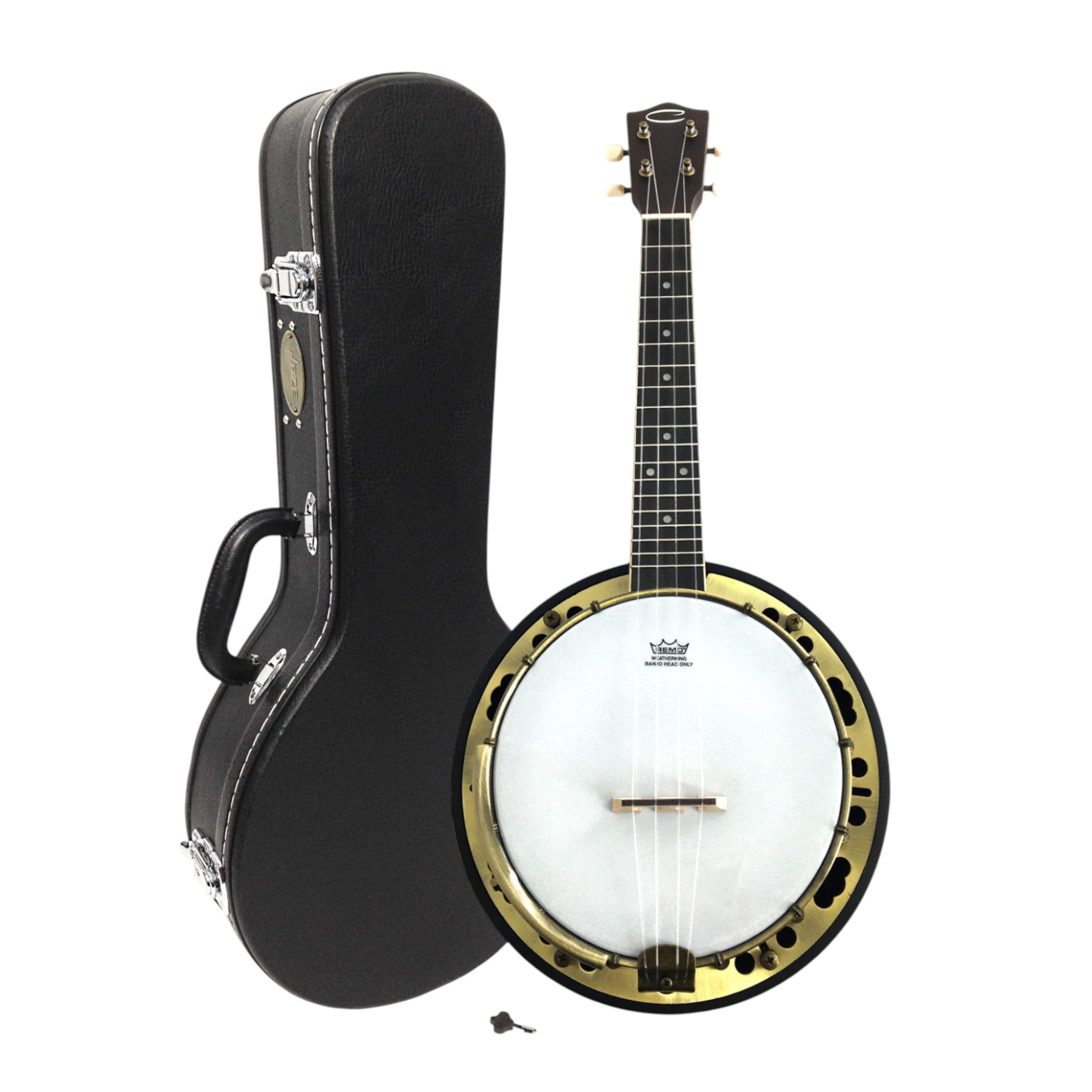 Caraya 4-String Maple Body Resonator Banjolele - Natural SBJUK118 + Stand