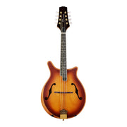 Caraya Solid Okoume Paulownia "Modern Twist" Mandolin in Sunburst w/ Bevelled Edges & Gold Hardware - DMA40