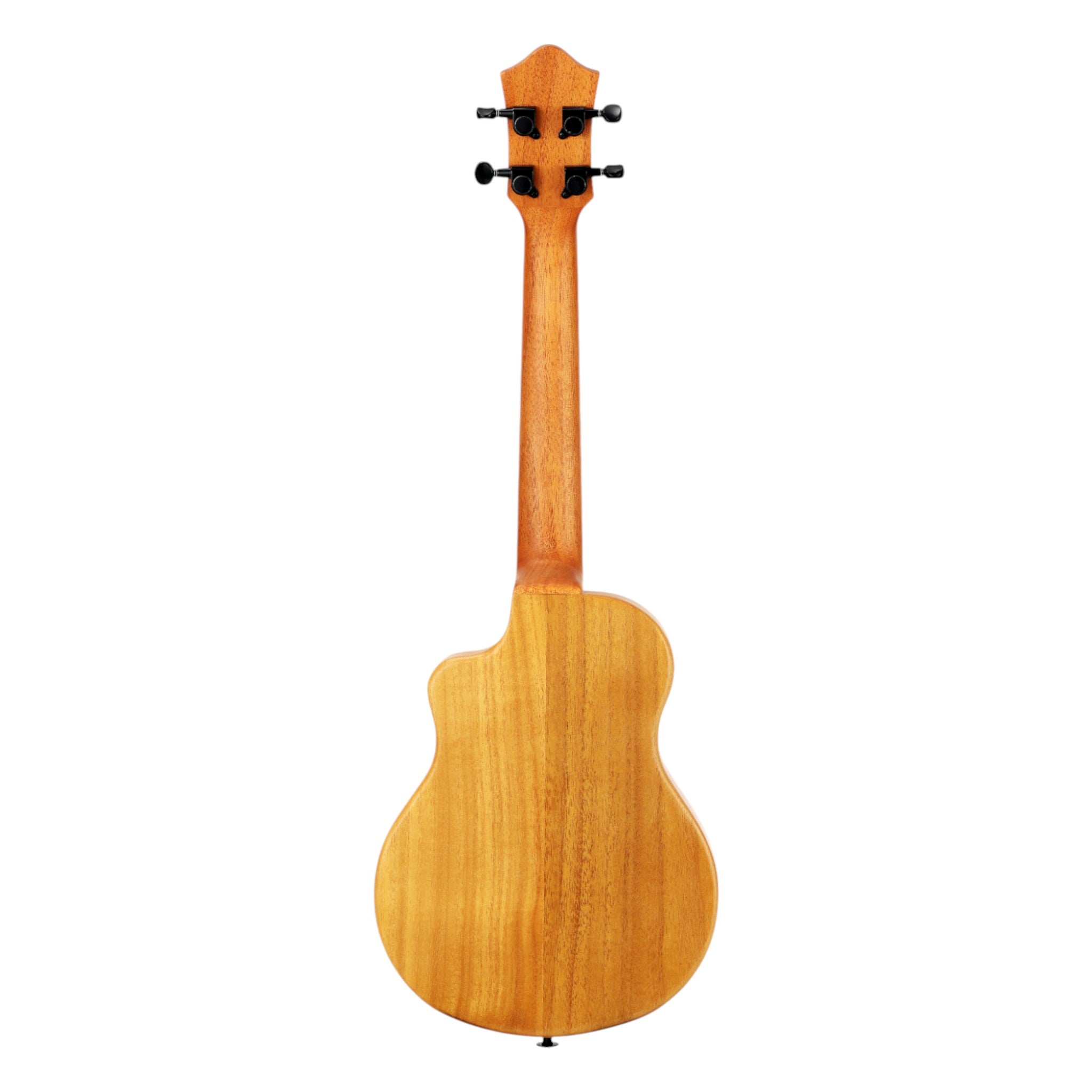 Caraya Solid Carved Paulownia Body Tenor Ukulele w/ Purpleheart Waterfall Soundhole - GAT50 + Stand
