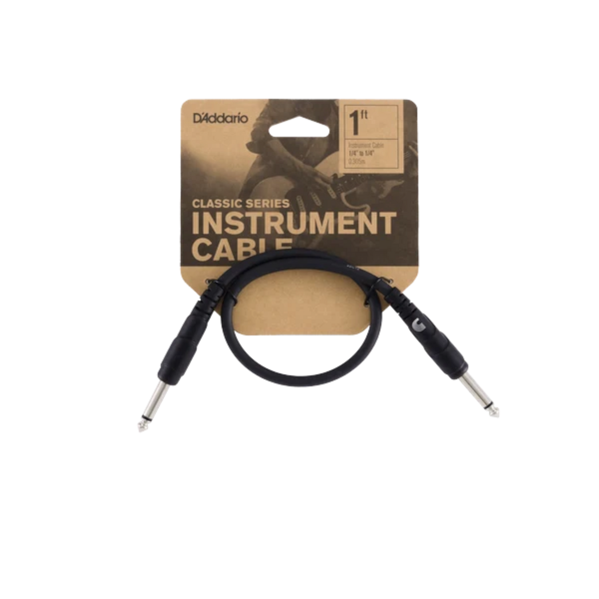 D'Addario 1ft Classic Series Straight Patch Cable - Single Cable