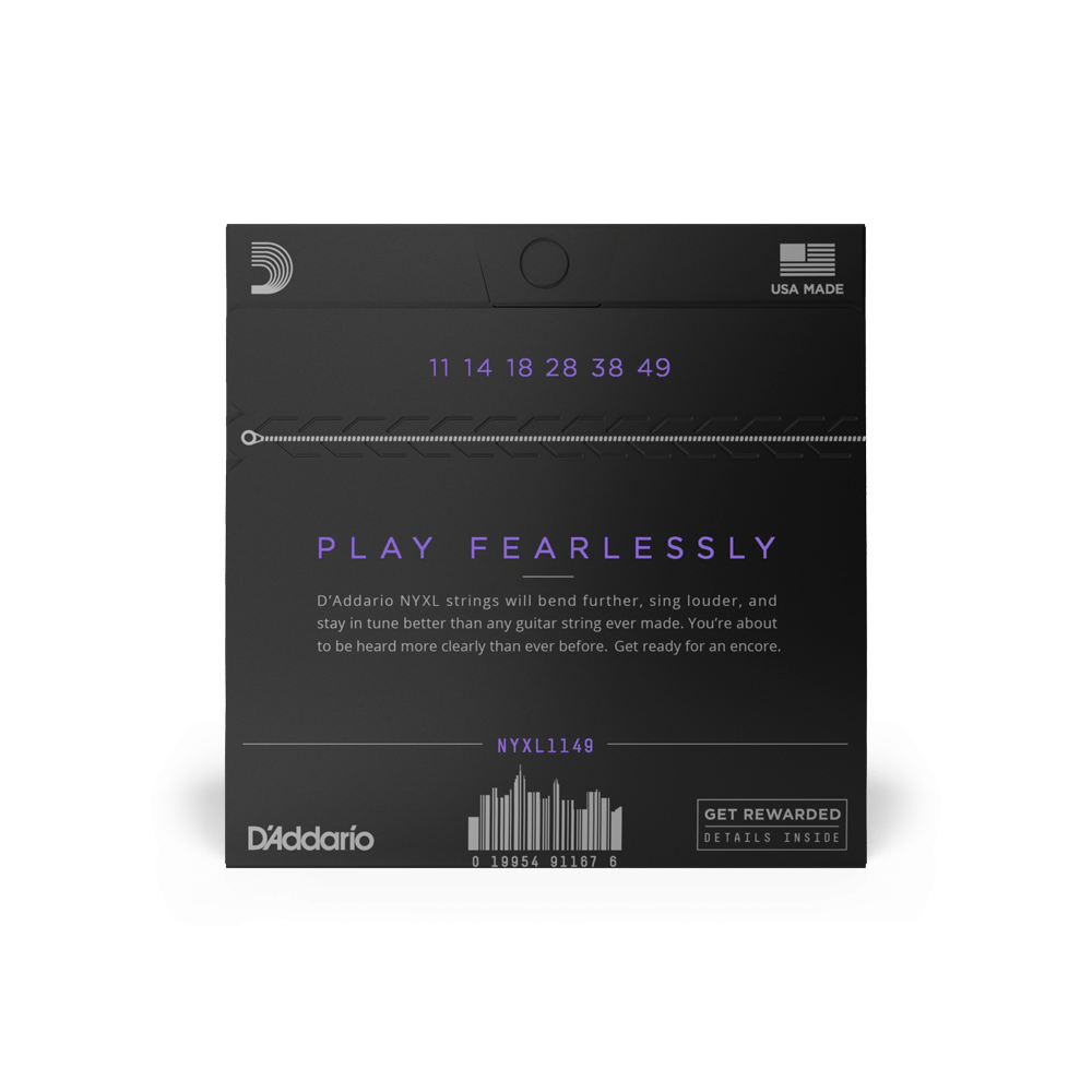 D’Addario 11-49 NYXL Electric Guitar Strings – Medium (.011–.049) (NYXL1149)