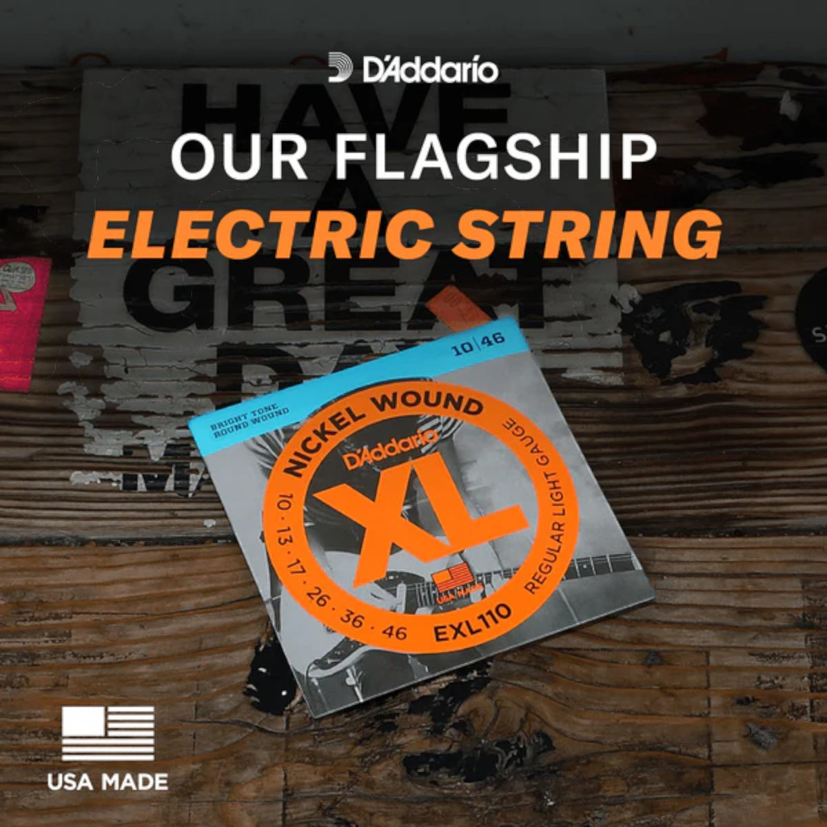 D'Addario 11-56 Nickel Wound Electric Guitar Strings - Medium Top/Extra Heavy Bottom (.011–.056) (EXL117)