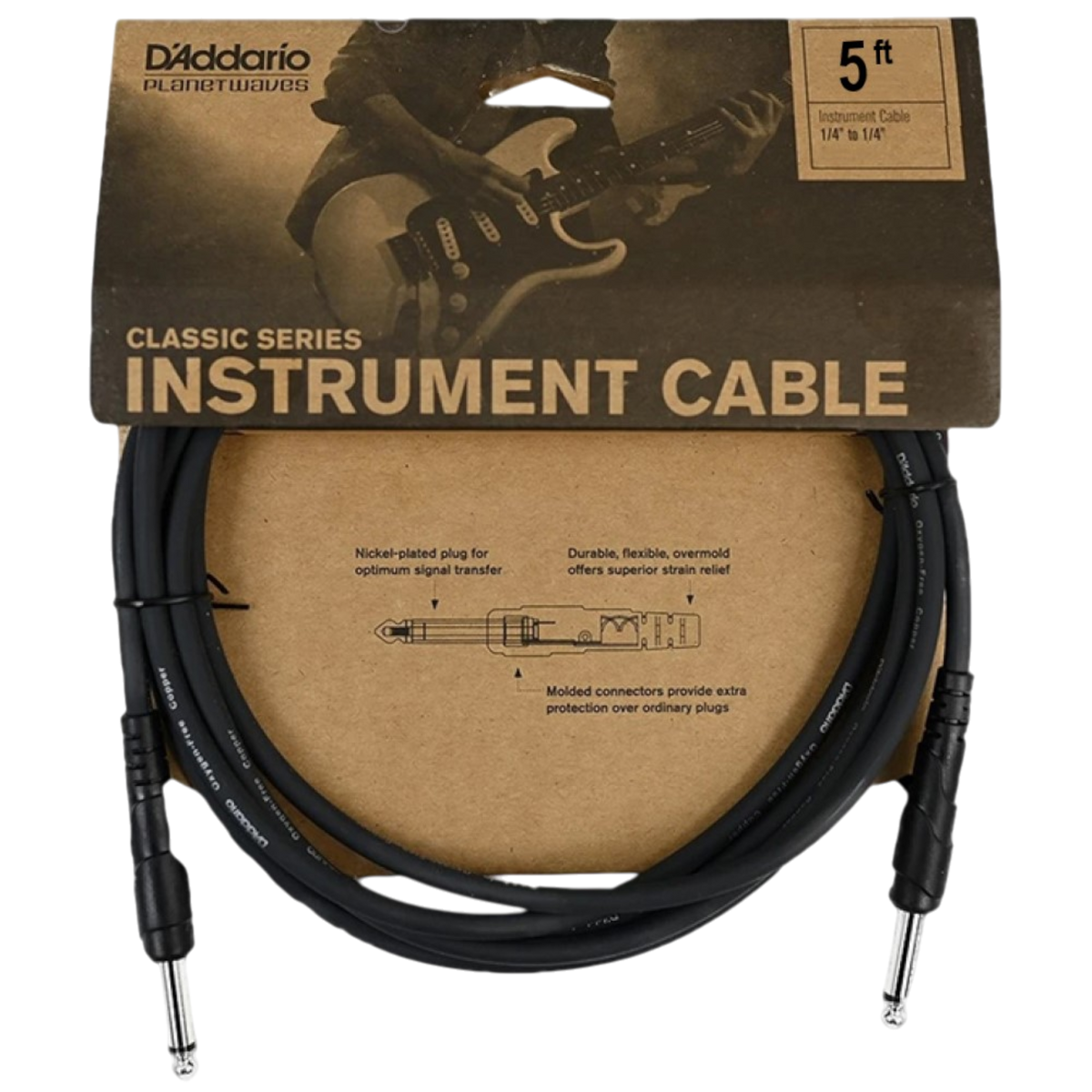 D'Addario Classic Series 1/4" Jack Instrument Cable - Straight-Straight