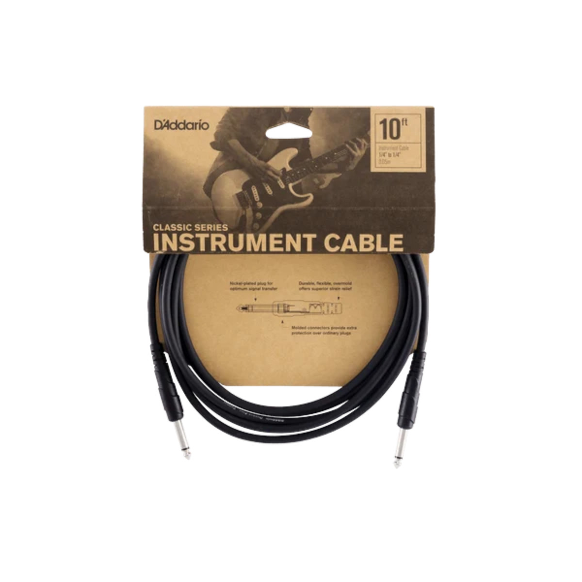 D'Addario Classic Series 1/4" Jack Instrument Cable - Straight-Straight