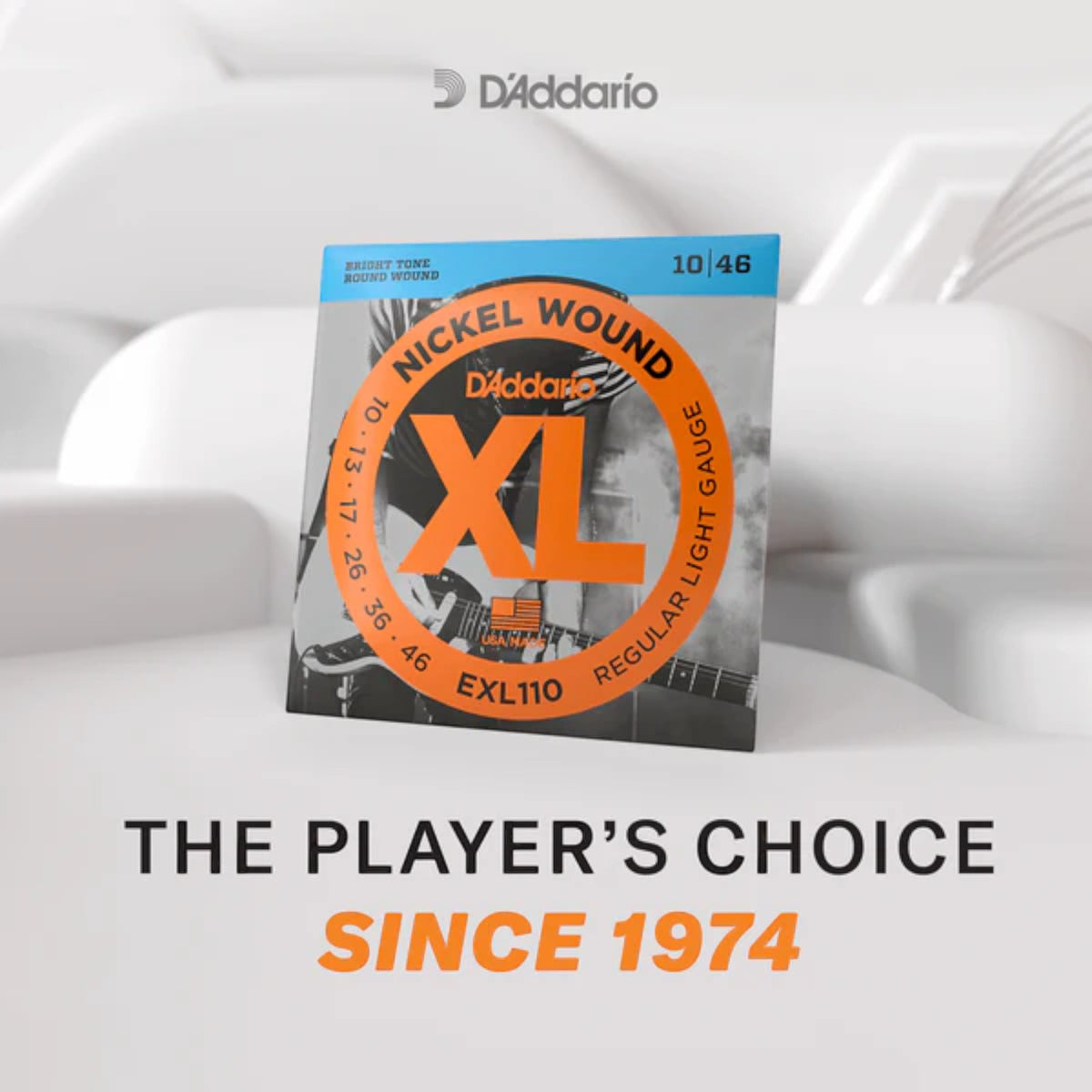 D'Addario 10-74 8-String Electric Guitar Strings - Light Top/Heavy Bottom (.010 - .074) (EXL140-8)