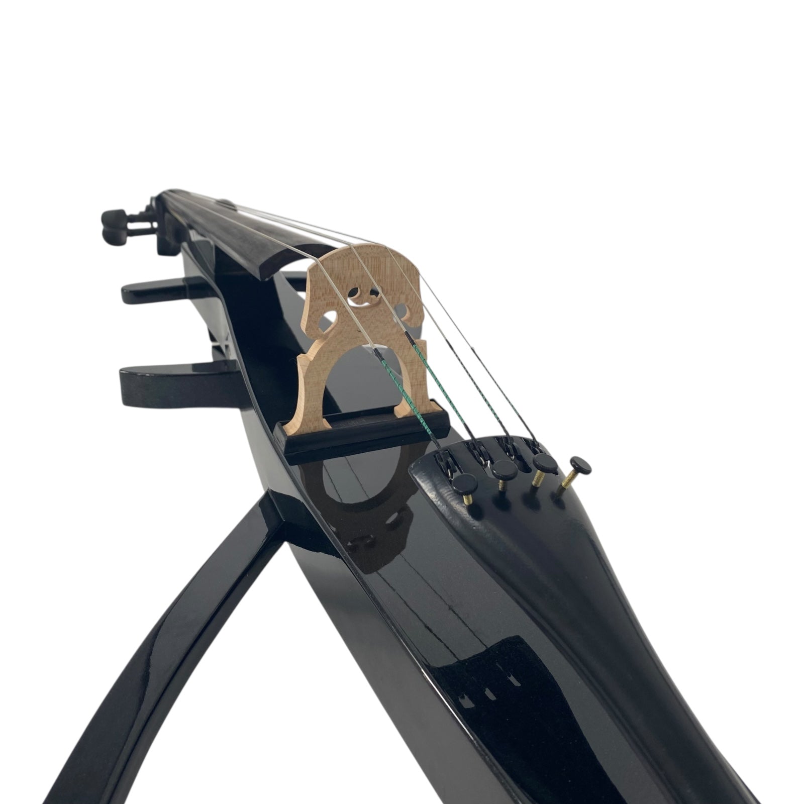 Symphony EC01BK Portable Hand-Carved Solid Catalpa Electric Cello Outfit in Gloss Black