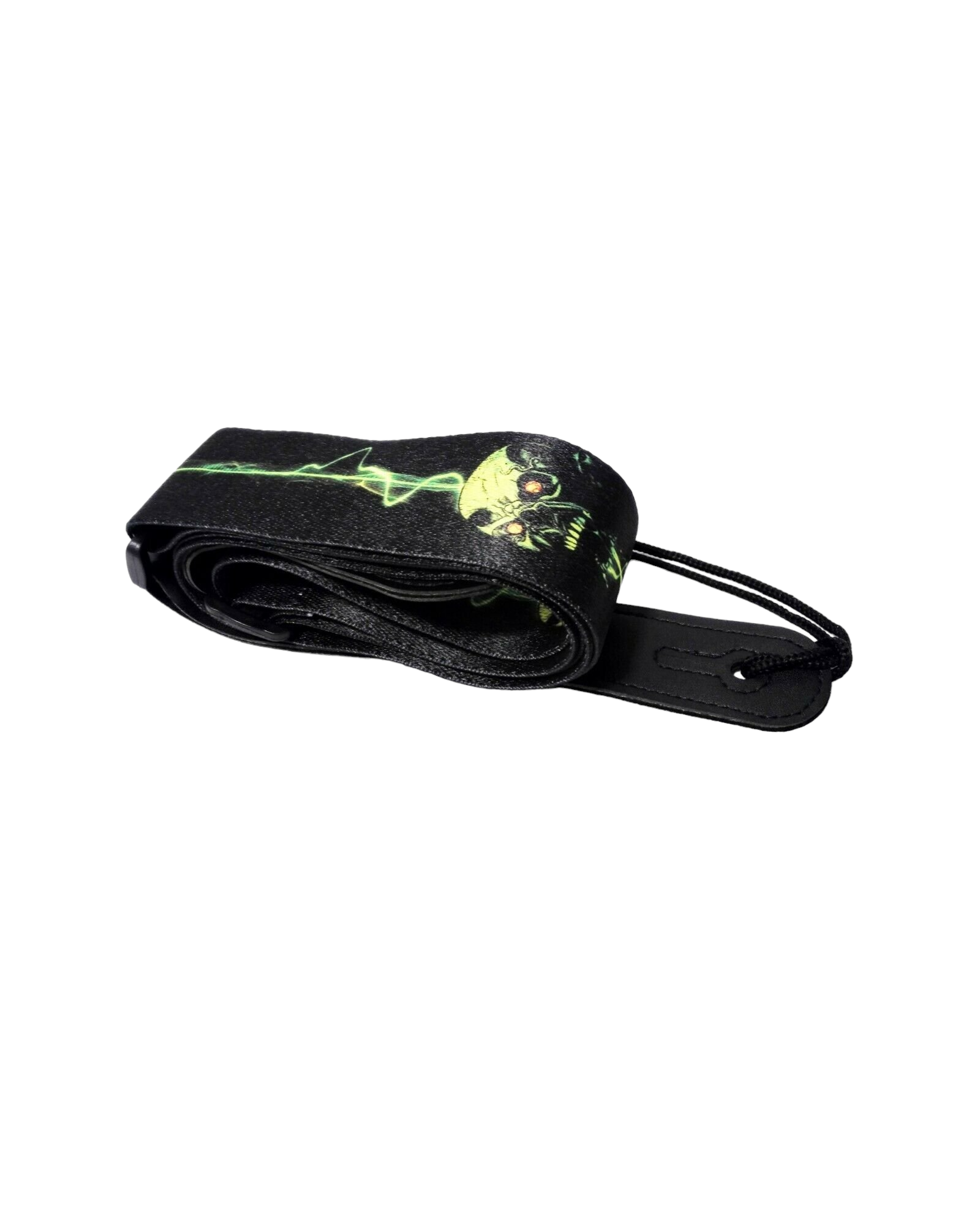 Long PU Leather End Guitar Strap, Length Adjustable 103~170cm, Green Ghost, GSNEON