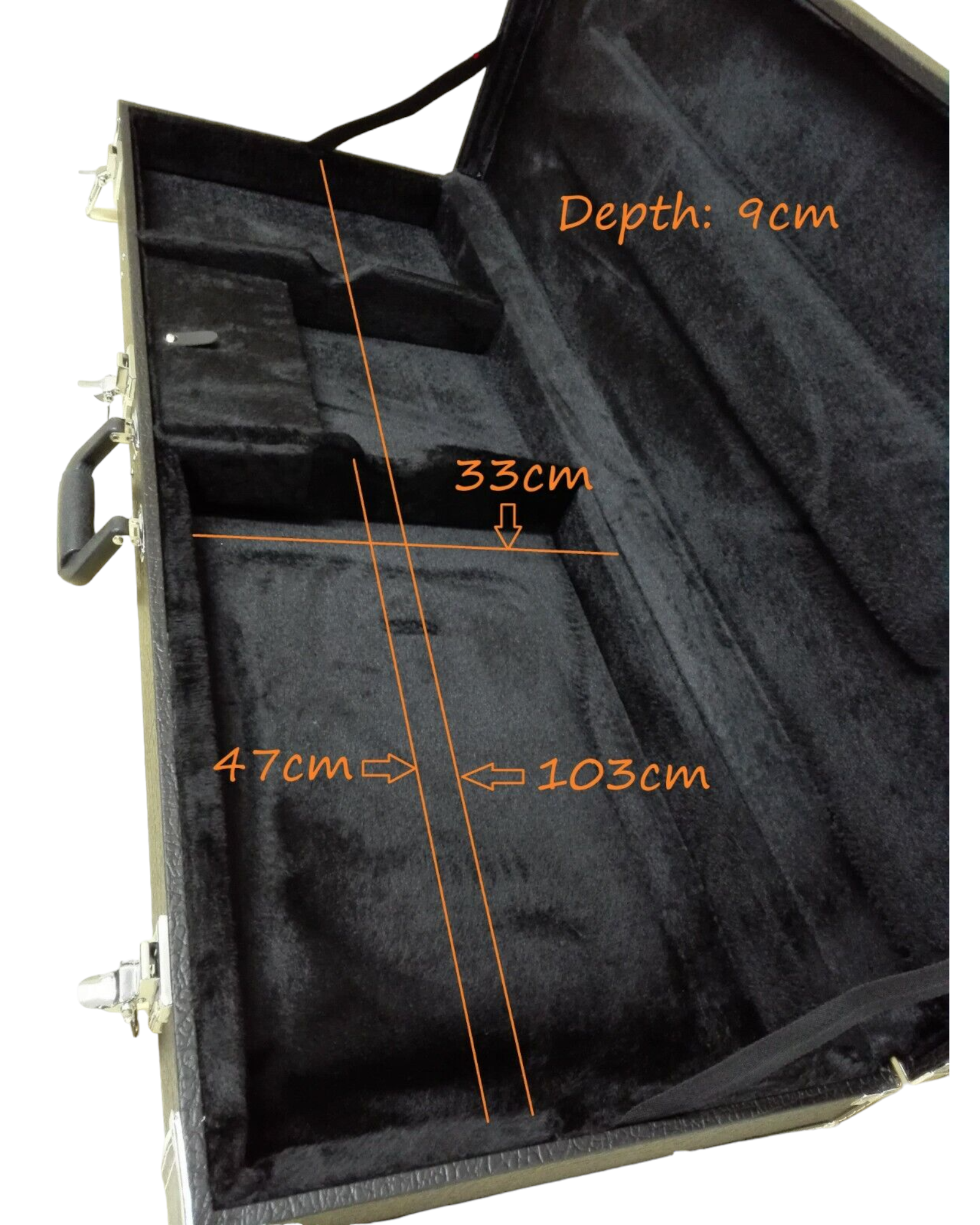 Haze 40STAL ST/TL Electric Guitar Rectangle Hard Case - Lockable, Black