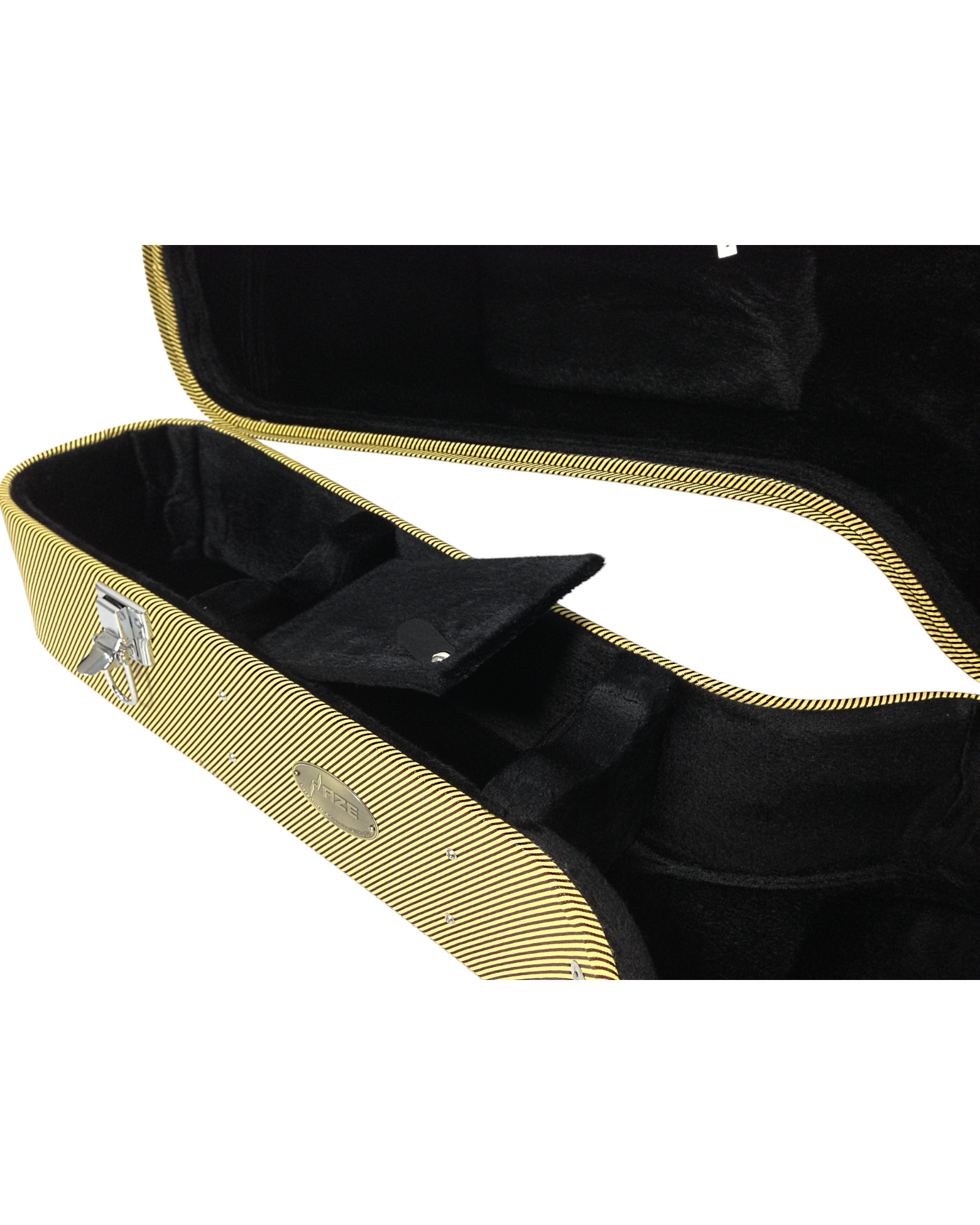 Haze 20DAT Dreadnought Acoustic Hard Case - Lockable, Yellow Twilling
