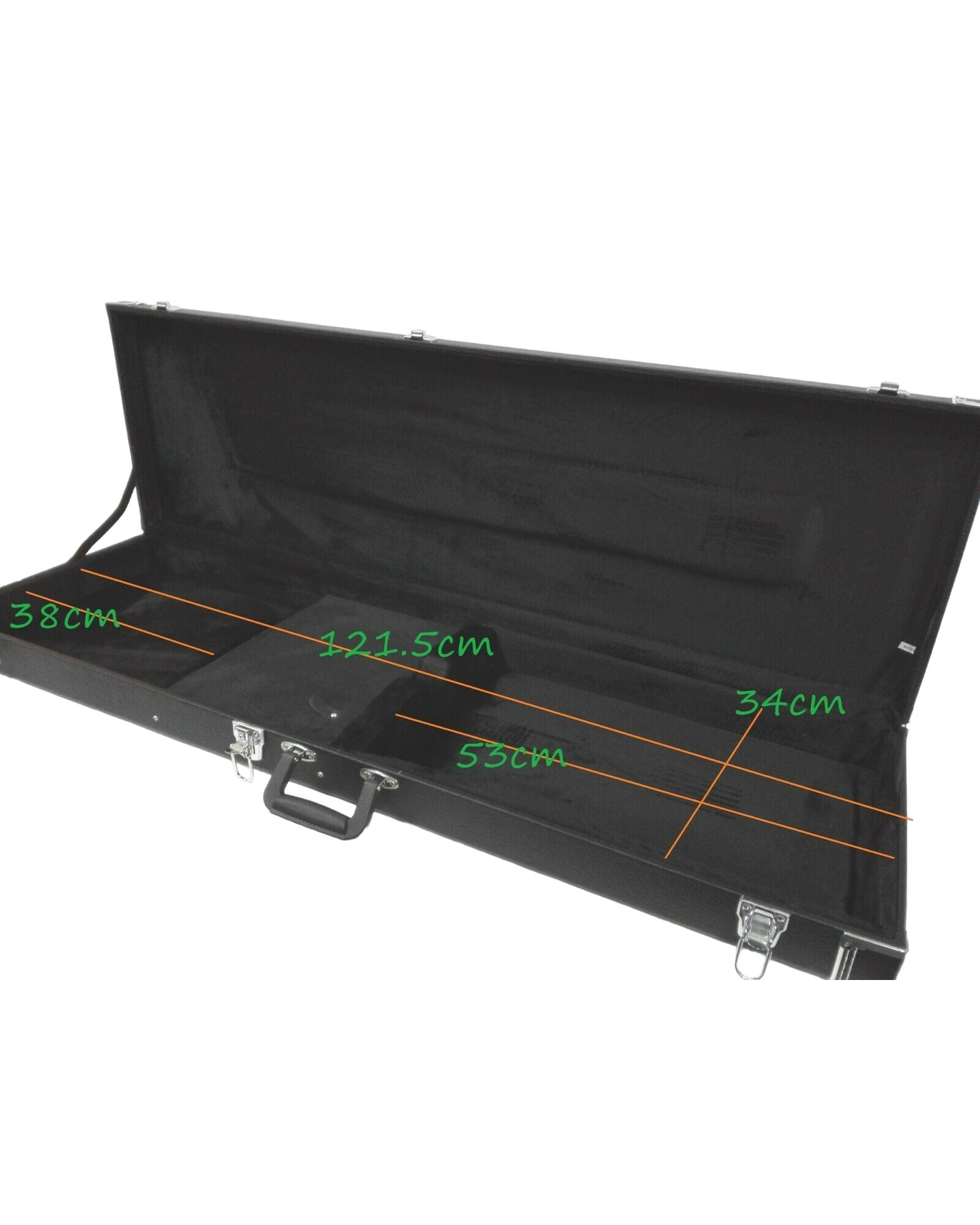 Haze 40PB Electric Precision Bass Rectangle Guitar Hard Case - Lockable, Black