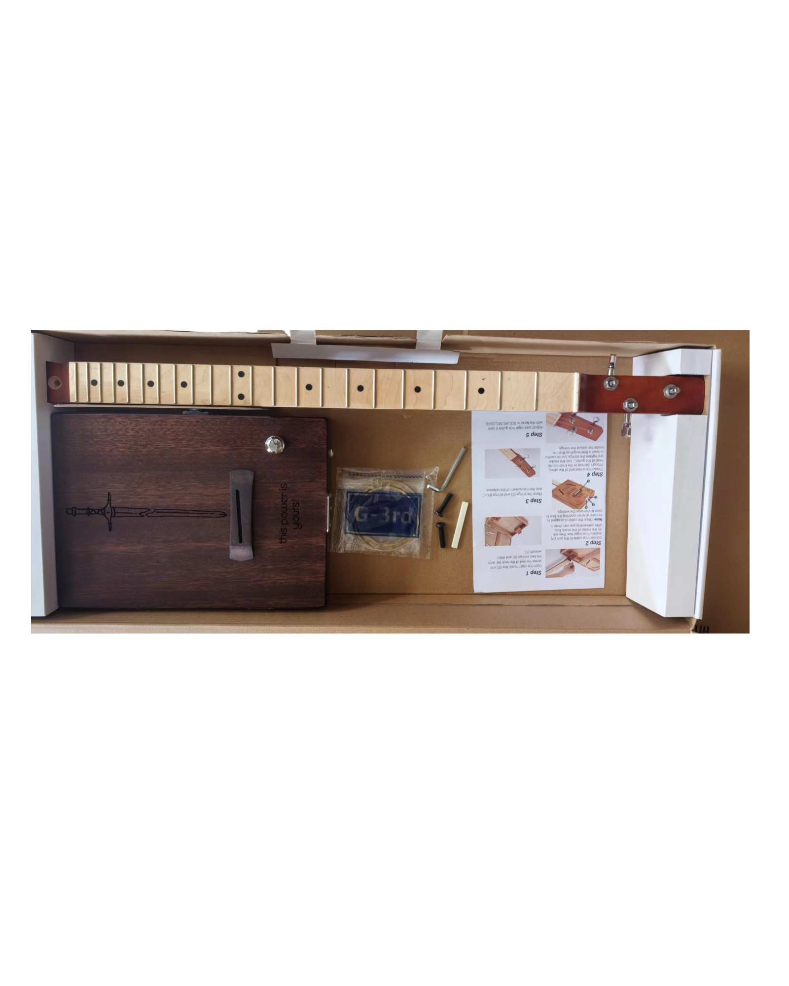 Haze "Power" Mahogany Cigar Box Guitar DIY Kit - HX52