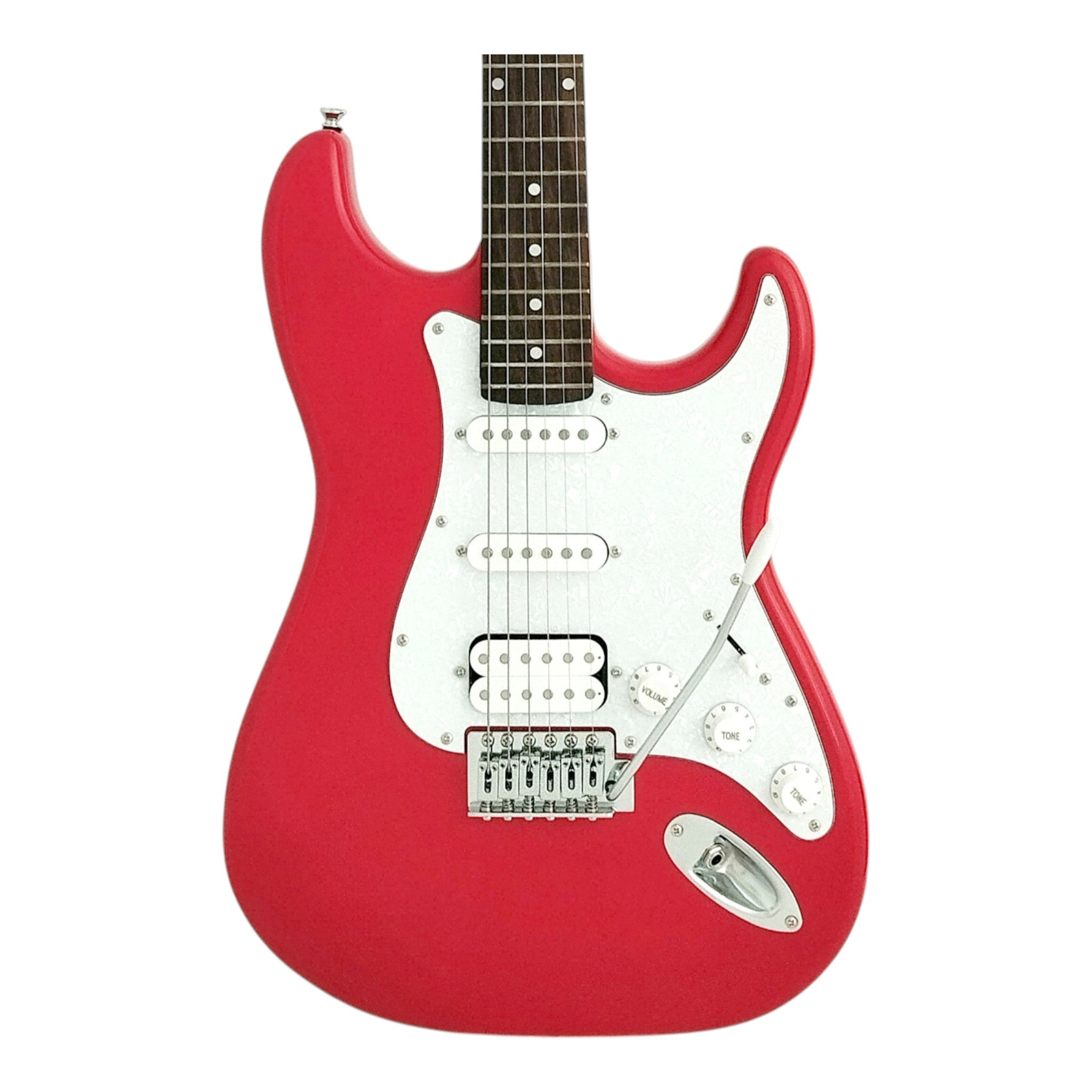 Haze E211 Fiesta Red HST Electric Guitar with Accessories + 10W Amp. (Optional)