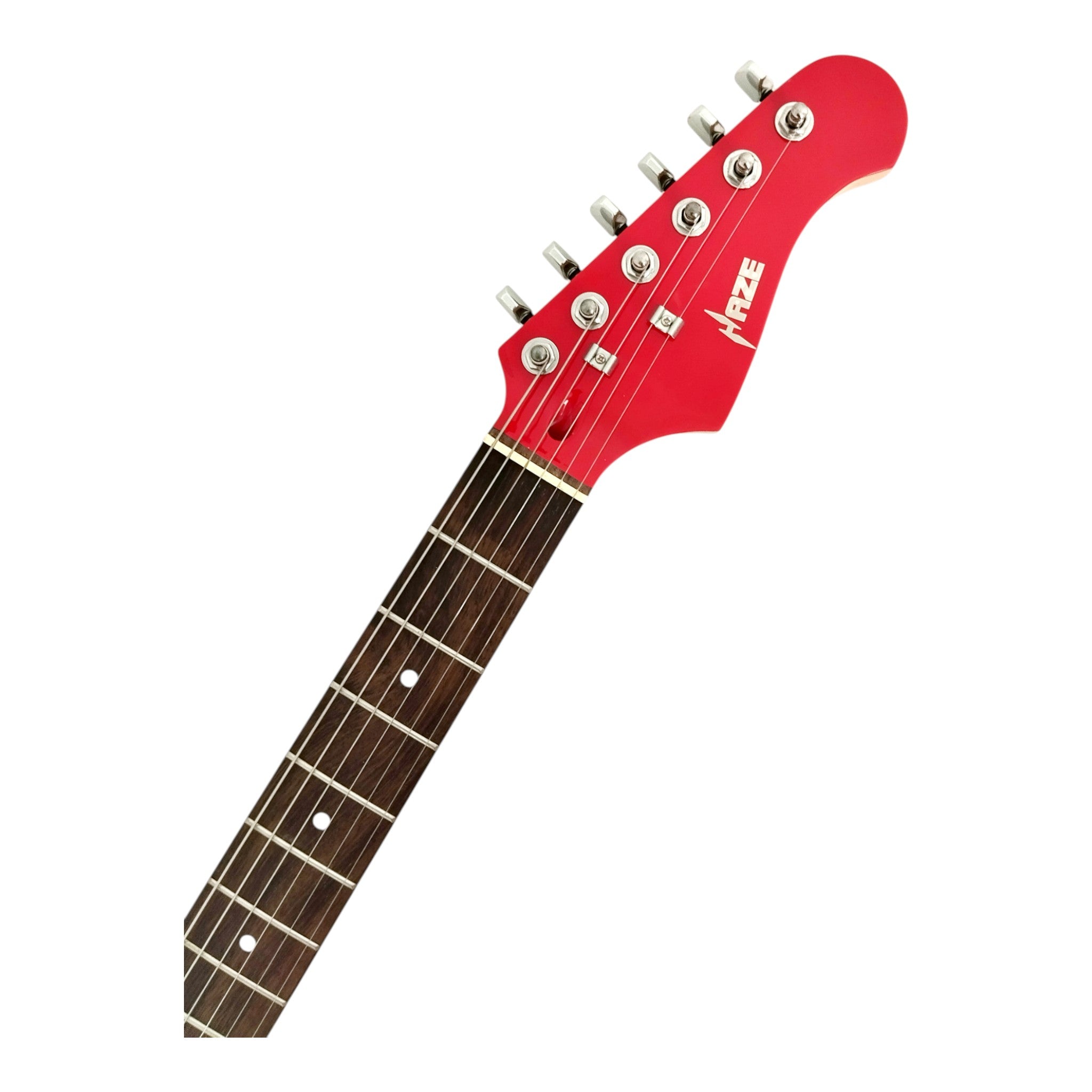Haze E211 Fiesta Red HST Electric Guitar with Accessories + 10W Amp. (Optional)