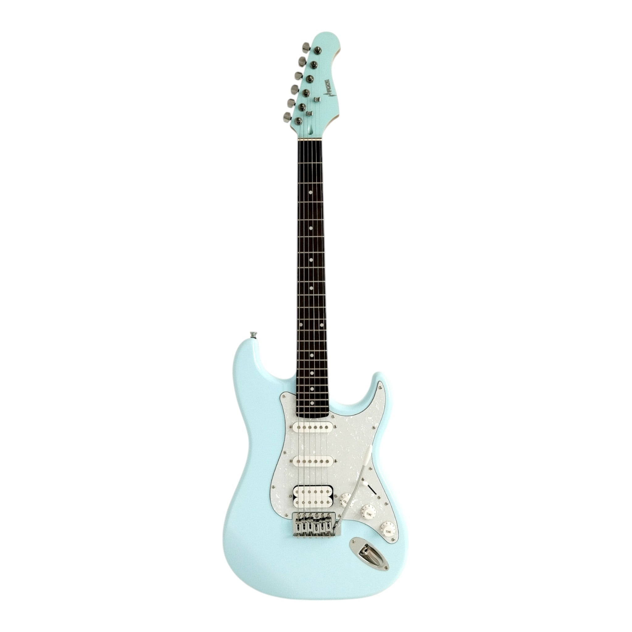 Haze E211 Sonic Blue HST Electric Guitar with Accessories + 10W Amp (Optional)