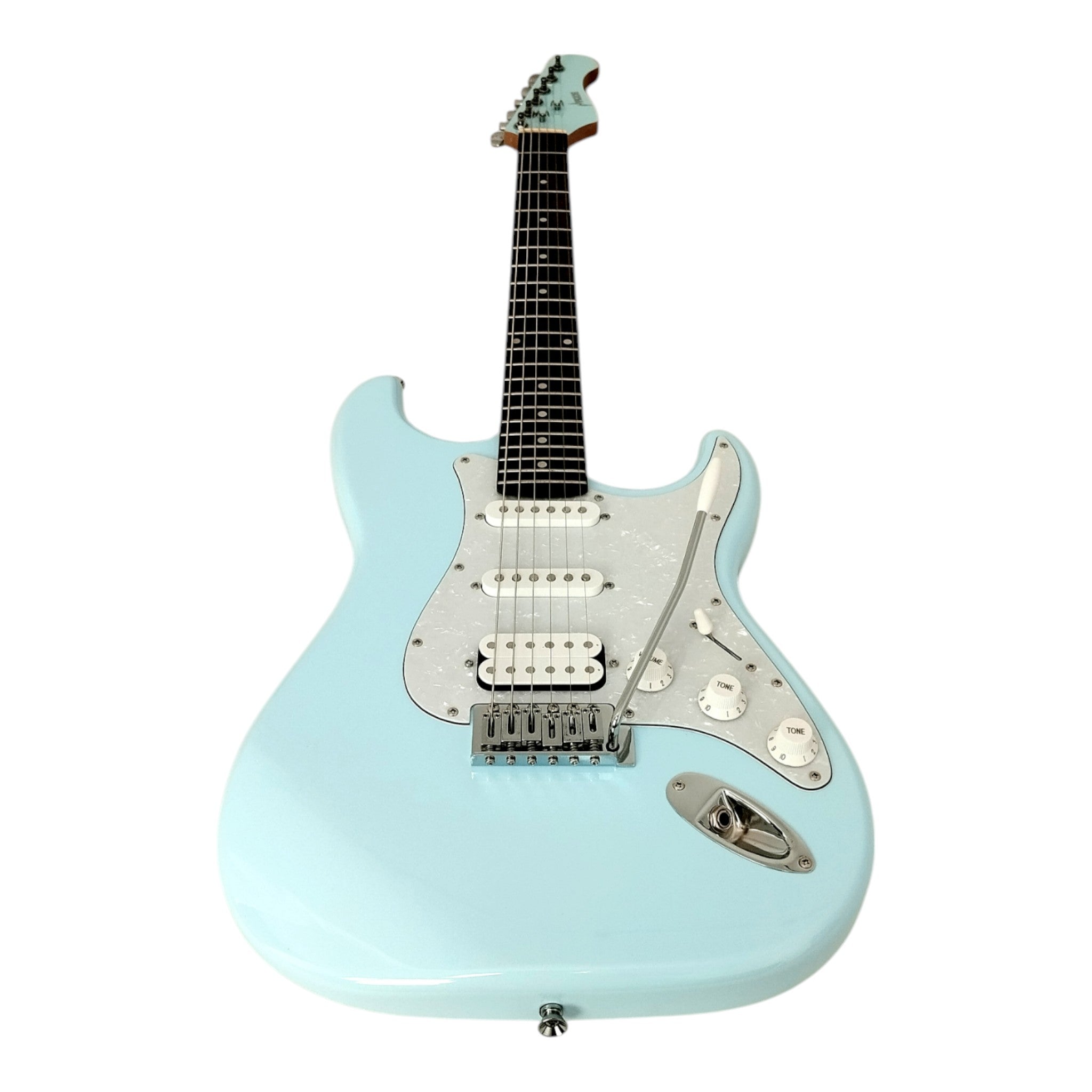 Haze E211 Sonic Blue HST Electric Guitar with Accessories + 10W Amp (Optional)