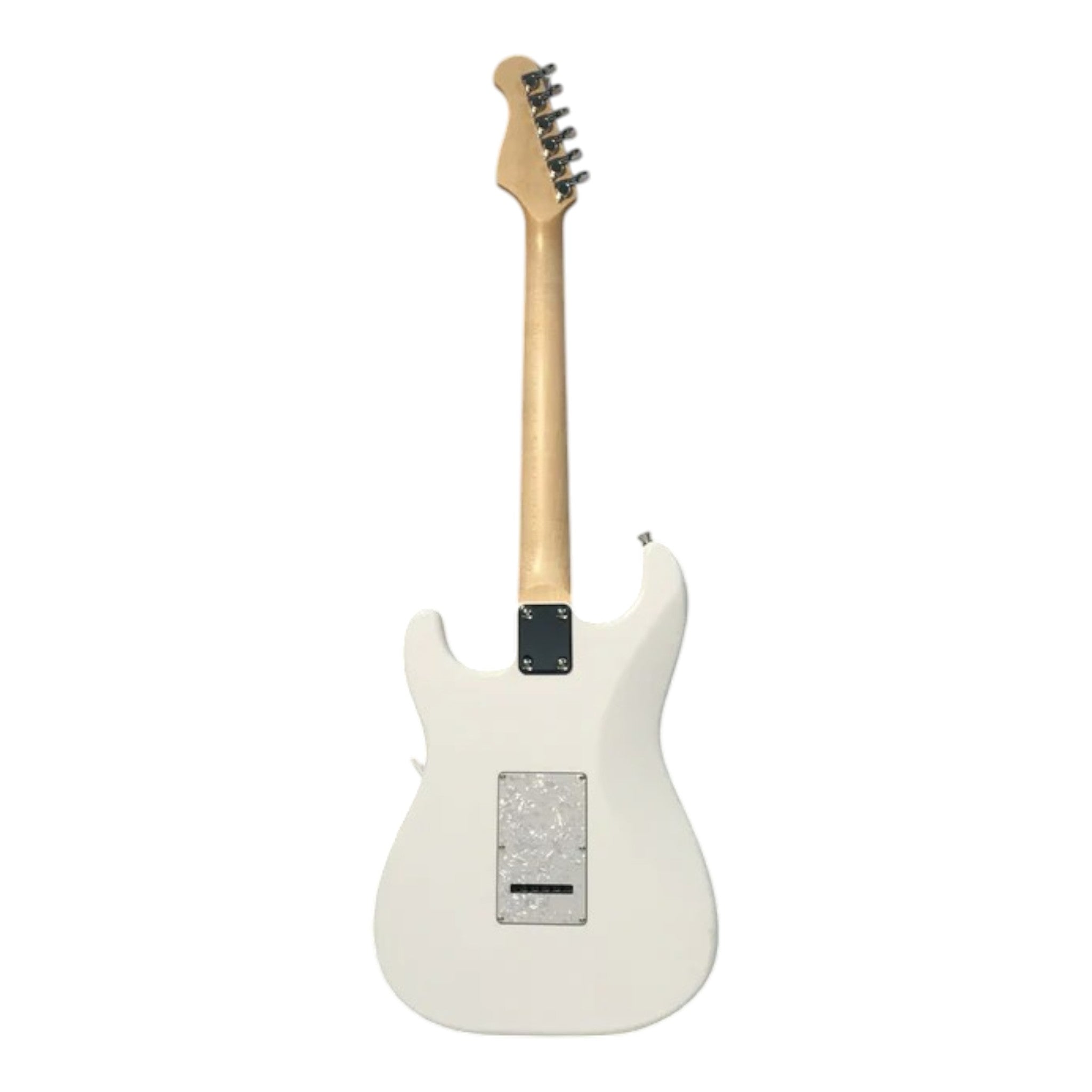 Haze E211 Arctic White HST Electric Guitar with Accessories + 10W Amp. (Optional)