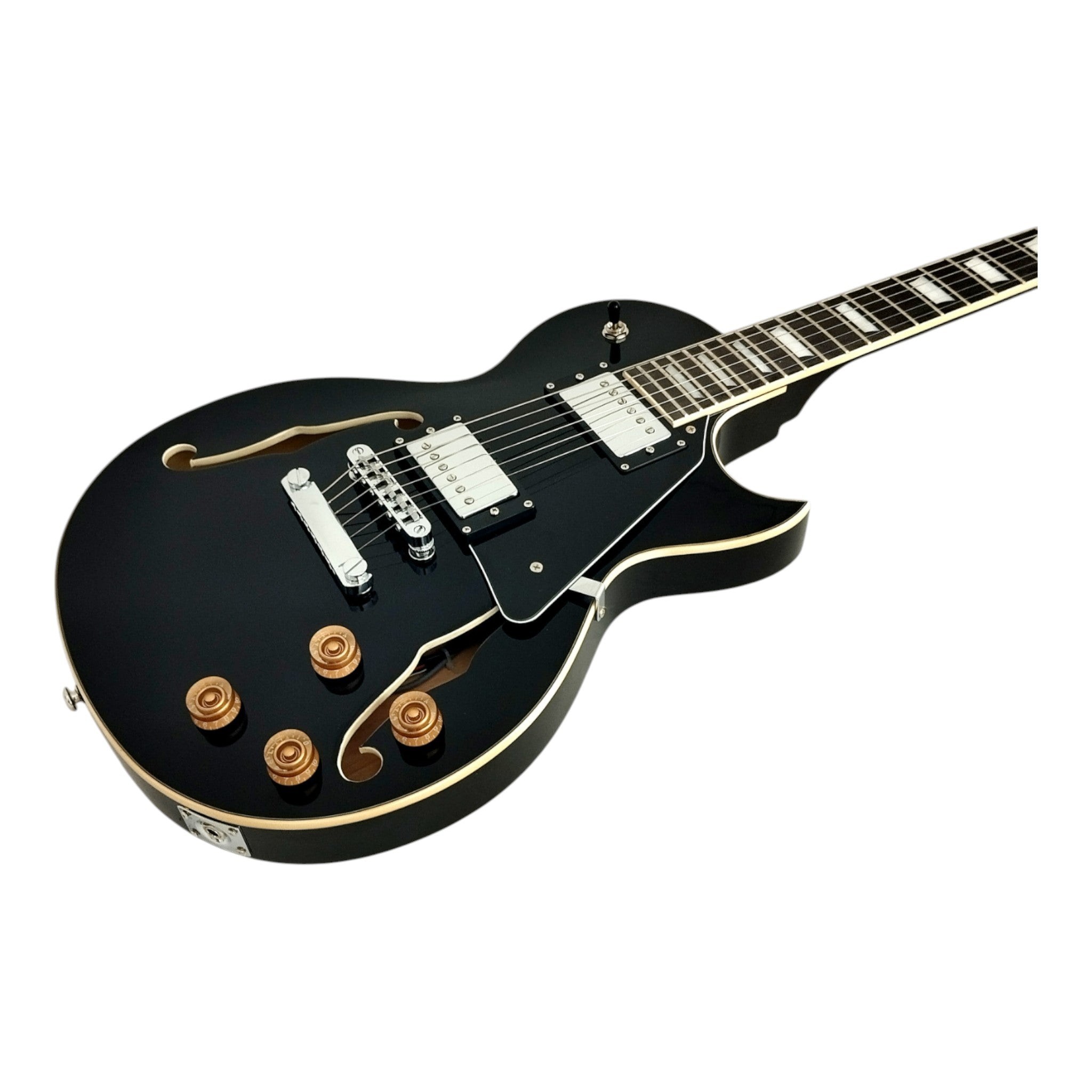 Haze E239 Black Semi-Hollow Electric Guitar with Dual Humbuckers