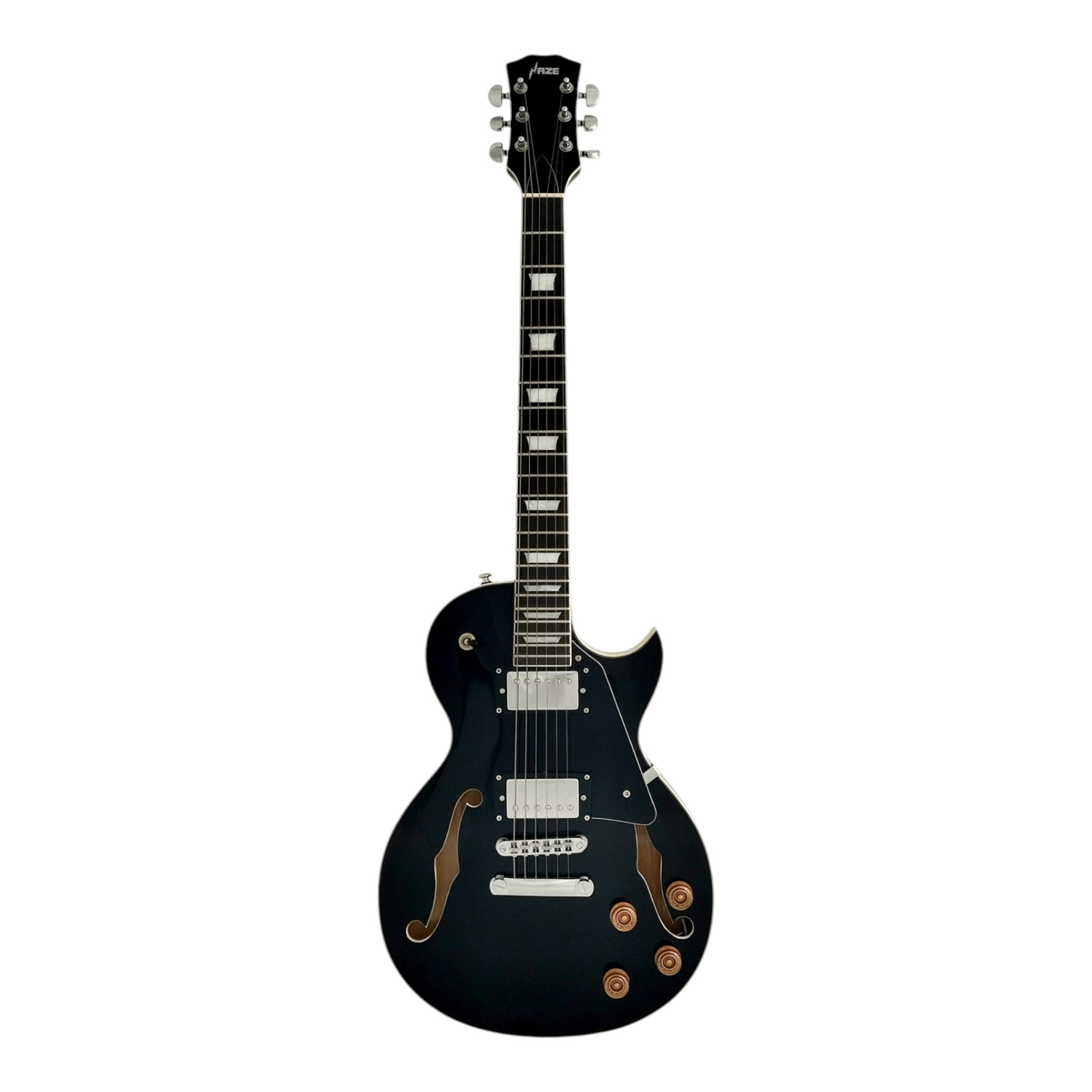 Haze E239 Black Semi-Hollow Electric Guitar with Dual Humbuckers